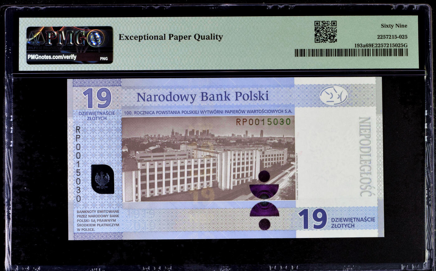 【Blue Auction】✨世界纸币精拍第500期盛典——白金之夜🔥🔥🔥 P-【无47 亚军分】波兰 2019年19兹罗提 正面人物帕德鲁夫斯基被认为是肖邦之后波兰最伟大的钢琴家之一 PMG69EPQ 近满分 