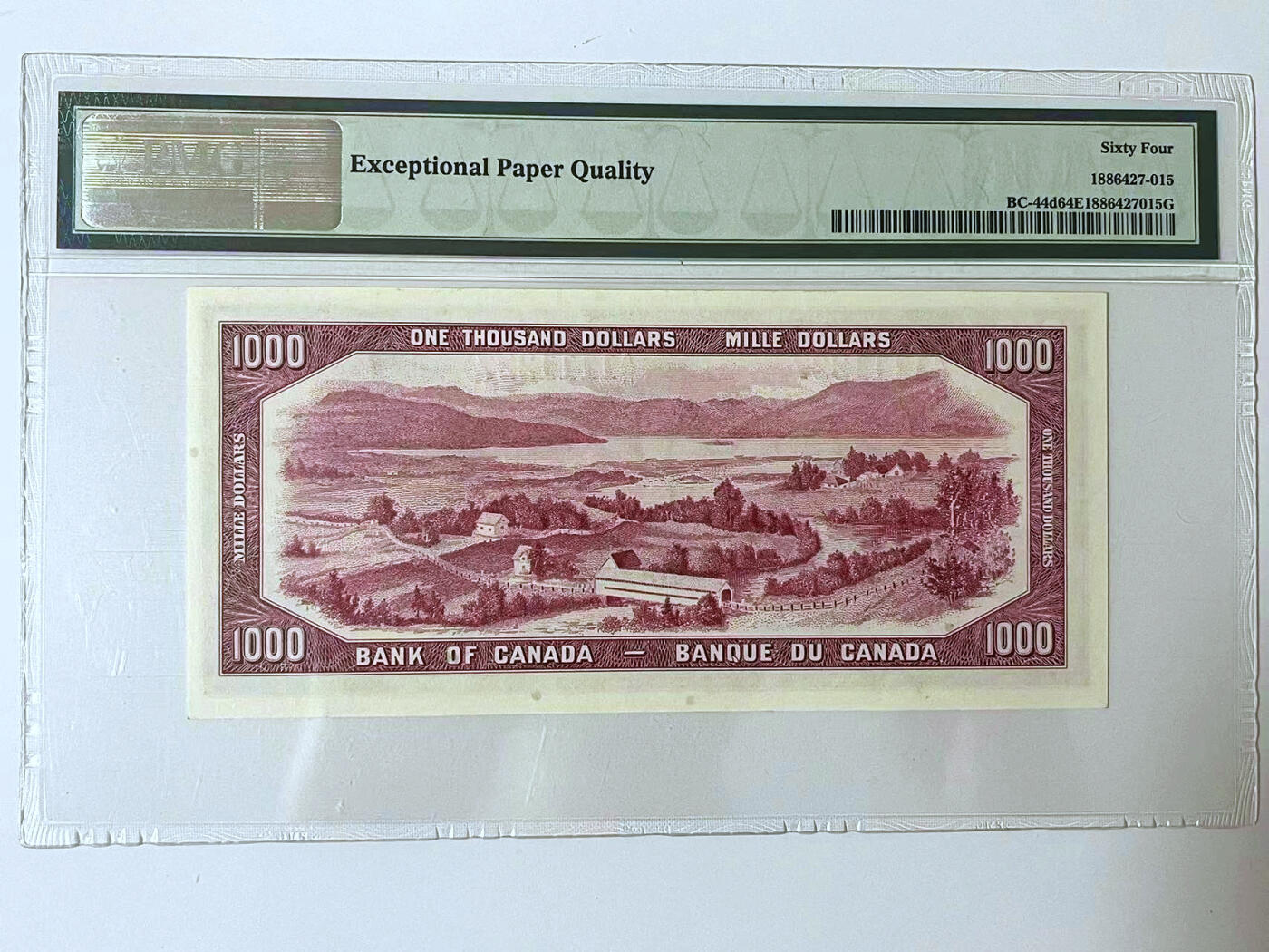 【Blue Auction】✨世界纸币精拍第500期盛典——白金之夜🔥🔥🔥 C- 加拿大 1954年1000元 最高值 早期女王 升值潜力巨大 背面风景唯美 PMG64EPQ 