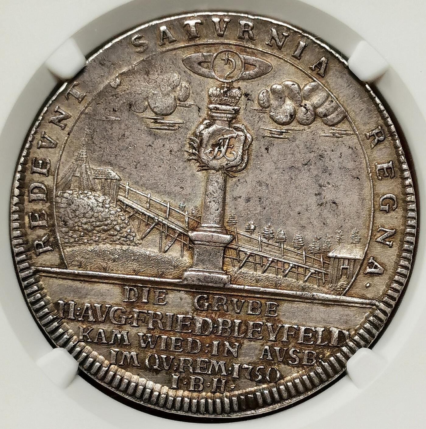 凡希社世界钱币微拍第二百七十五期 稀！1752IBH德国布伦瑞克-吕内堡-加伦堡-汉诺威矿业泰勒大银NGC-AU58，DAV#2102，珍稀二年型，英王乔治二世时期欧洲领地，N唯一冠军分！