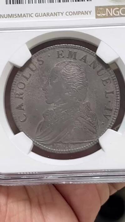 NGC-XF40 1799撒丁岛伊曼纽尔四世半斯库多银币 季军稀有品种