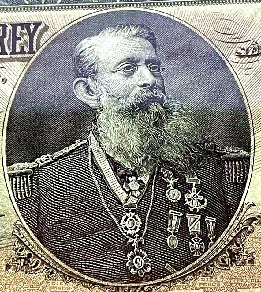 【Blue Auction】✨世界纸币精拍第500期盛典——白金之夜🔥🔥🔥 M-【逢大胡子必涨 目录价1250美金】墨西哥 1906-11年10比索 PMG65EPQ ABNC出品 M.Escobede将军人物雕刻非常精美 背面为墨西哥第三大城市，有着“北方艳后”、“东北巨人”、“群山之城”、“北方之都”等别称的蒙特雷风景，蒙特雷被认为是墨西哥最美国化的城市，丰富多彩的历史和文化是其最大的特色，拥有多处赏心悦目的自然美景和充满人文气息的旅游胜地。