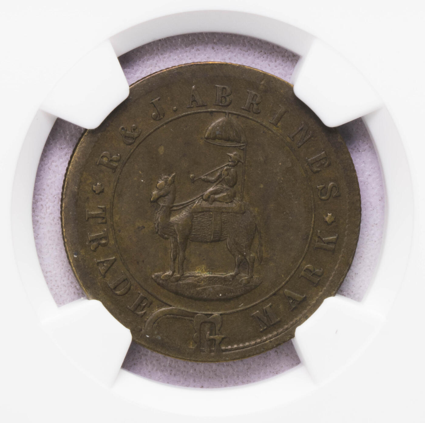 NGC-AU55 十九世纪直布罗陀骑骆驼的阔佬代用币