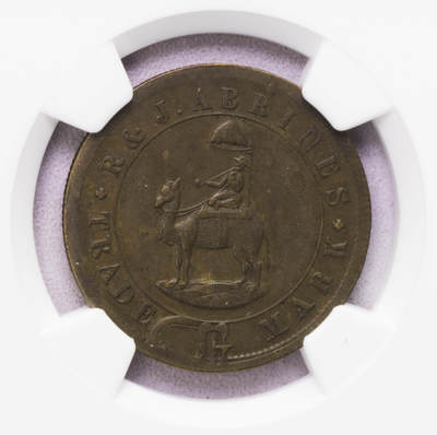 NGC-AU55 十九世纪直布罗陀骑骆驼的阔佬代用币 - NGC-AU55 十九世纪直布罗陀骑骆驼的阔佬代用币