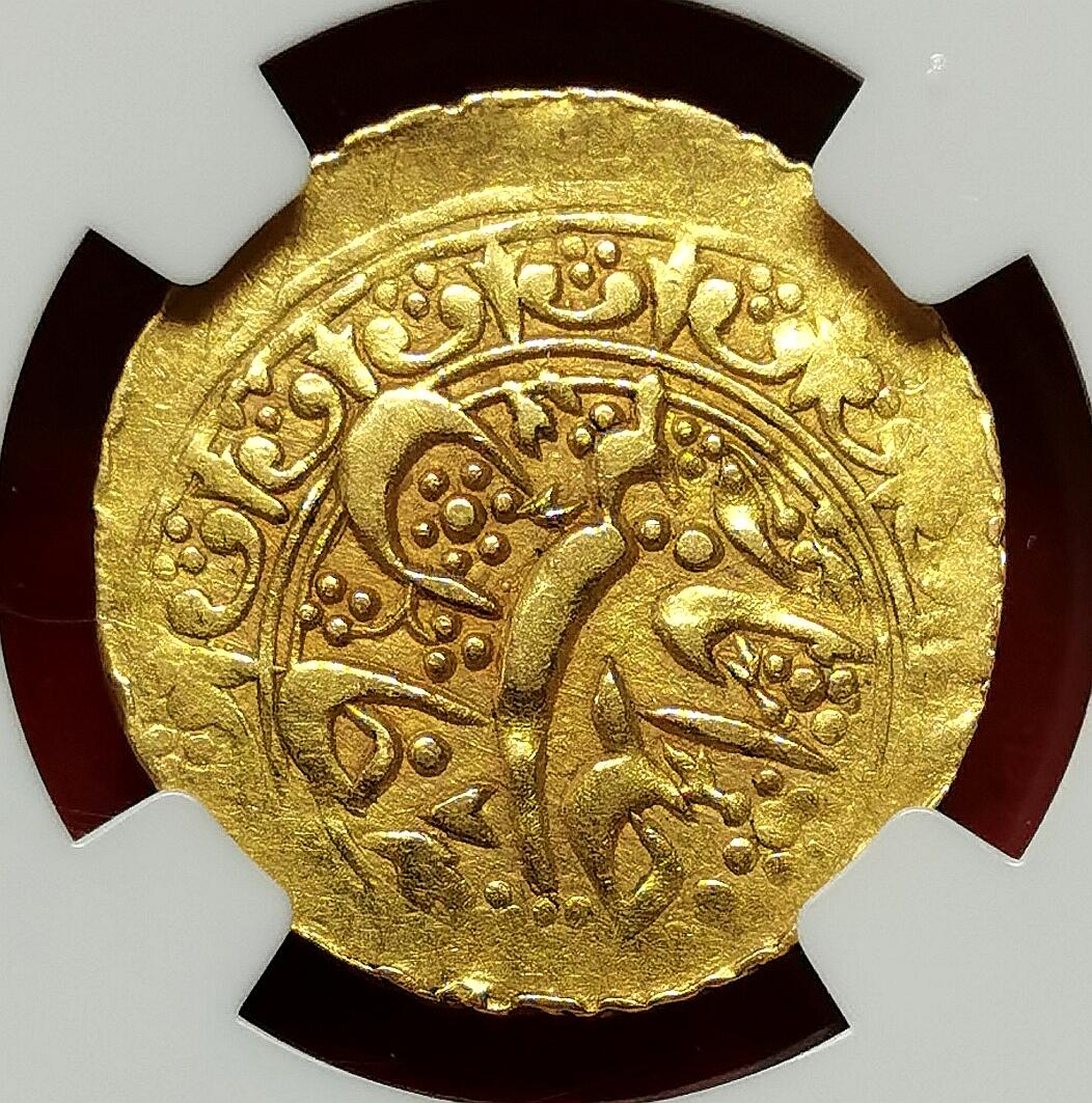 凡希社世界钱币微拍第二百七十五期 AH1274浩罕汗国TILLA金币NGC-AU50，金色纯正，铭文清晰！