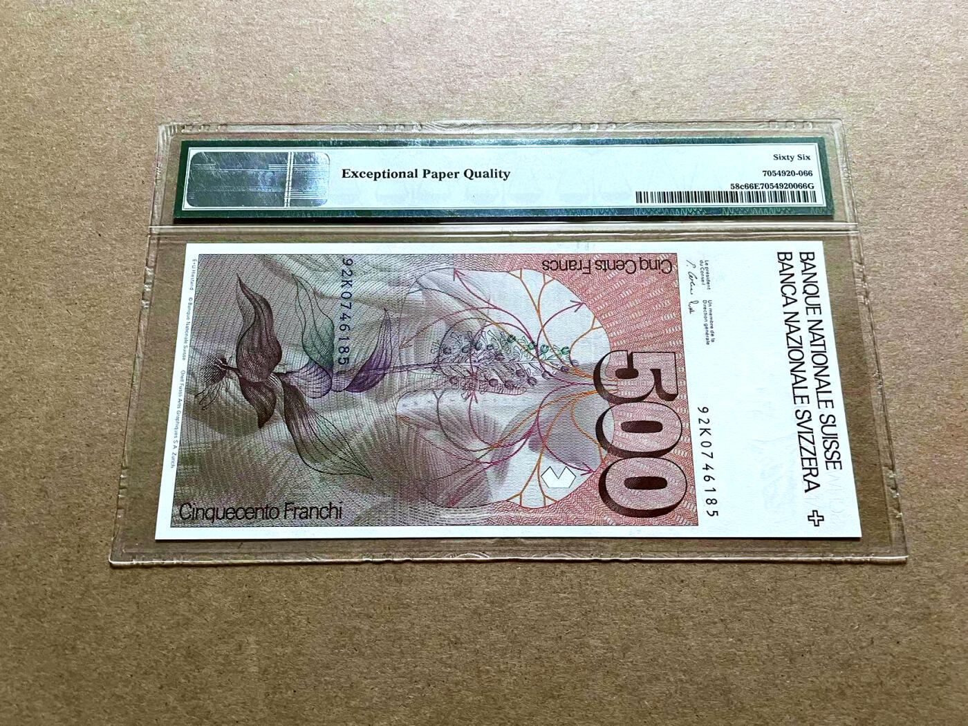 【Blue Auction】✨世界纸币精拍第500期盛典——白金之夜🔥🔥🔥  S-瑞士 1992年500法郎 PMG66EPQ 阿尔布雷希特·冯·哈勒 经典大胖子 西欧玩家必备品种