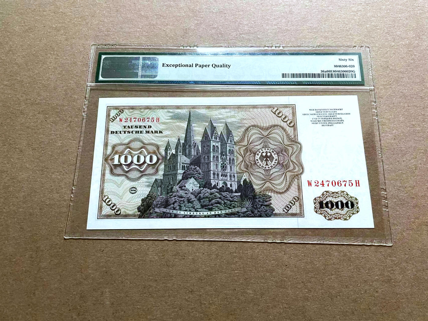 【Blue Auction】✨世界纸币精拍第500期盛典——白金之夜🔥🔥🔥 G-德国 1977年1000马克 经典舍那 雕刻精美 PMG66EPQ 老壳 