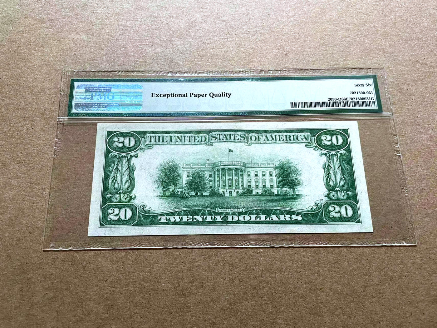 【Blue Auction】✨世界纸币精拍第500期盛典——白金之夜🔥🔥🔥 U-美国 1928年20美金 PMG66EPQ 高分 4区 