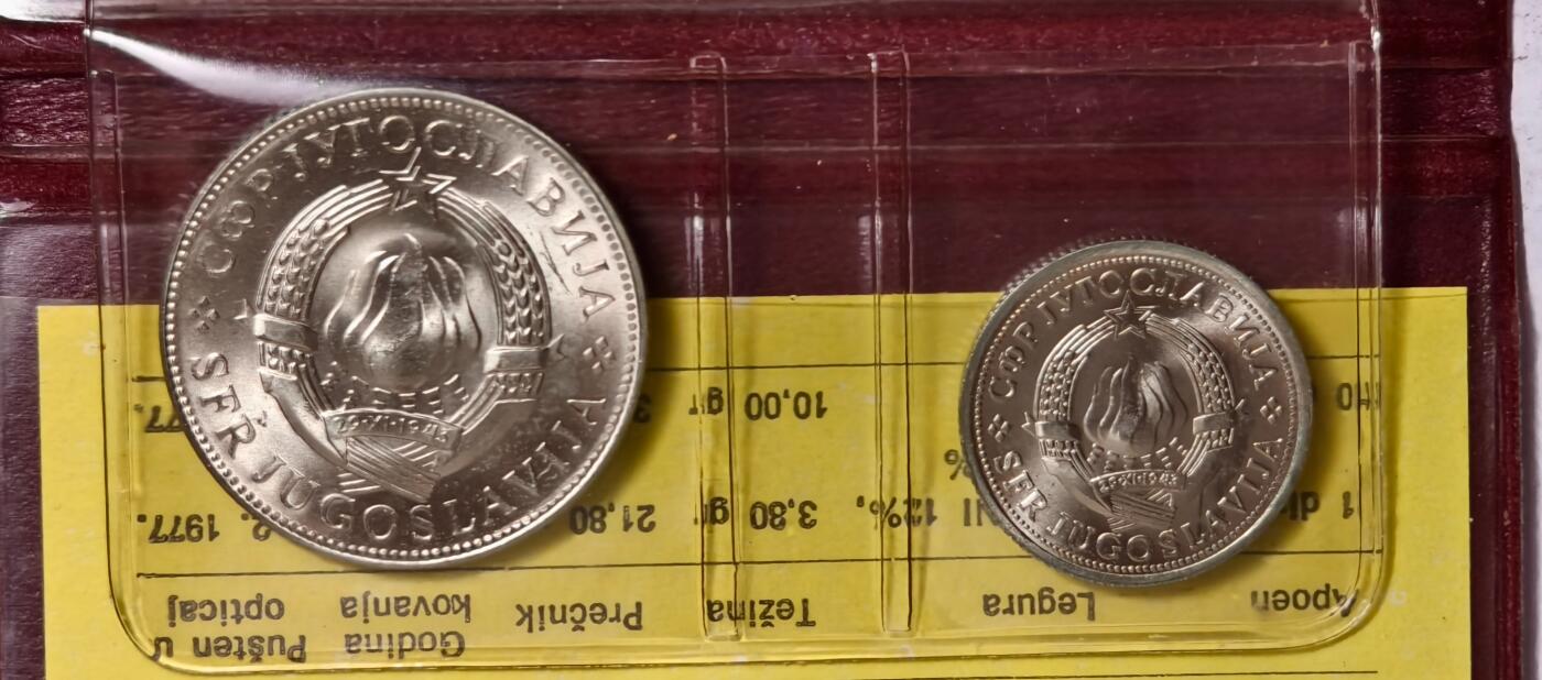 紫瑗钱币——第374期拍卖 南斯拉夫 1976年 世界粮农组织FAO 1 10第纳尔 UNC 纪念币 2枚套 原包装