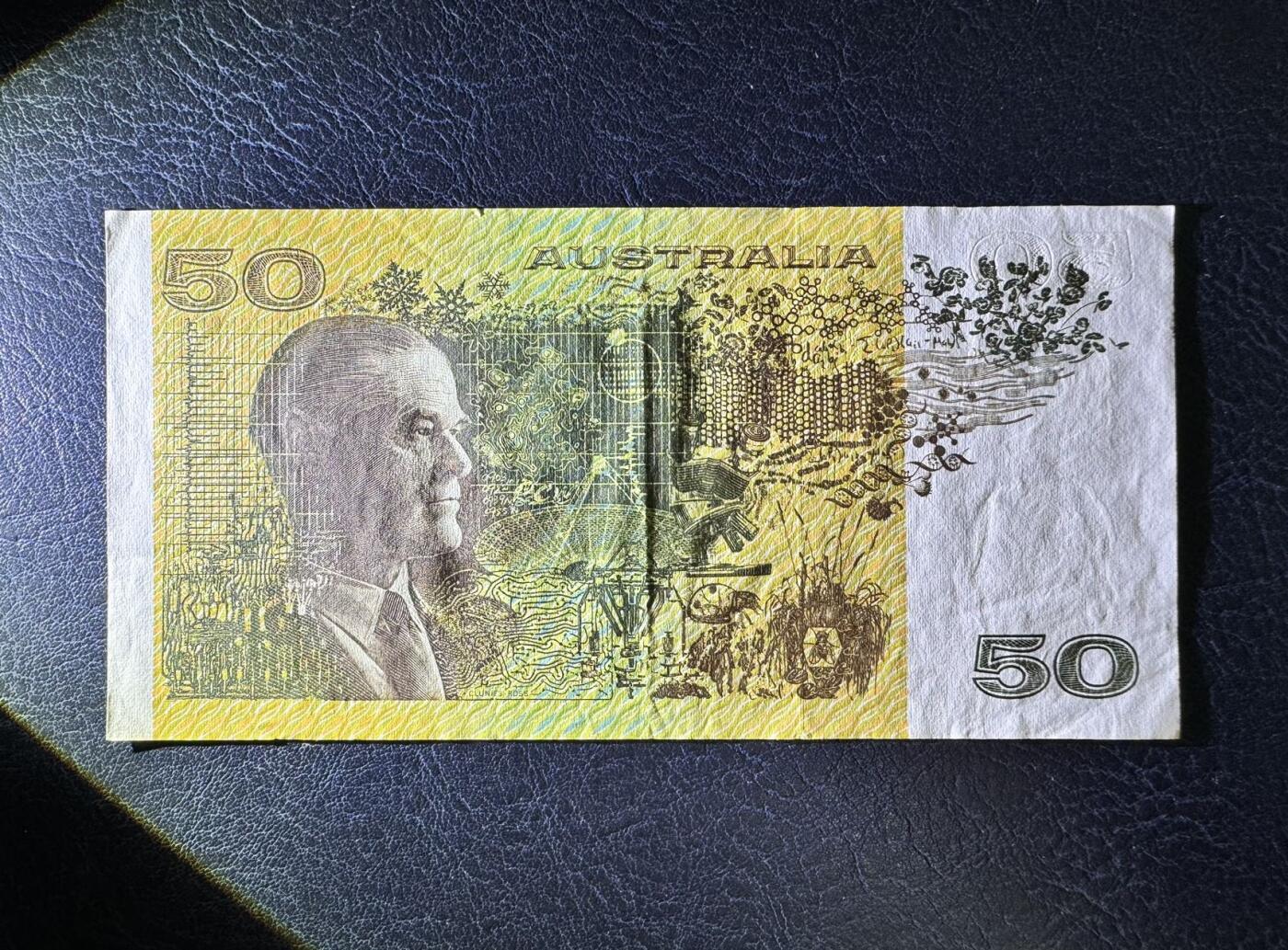 收藏联盟Quantum Auction 第357期拍卖  澳大利亚1973-94年50元 品相如图  青霉素萃取提纯并投入临床应用者 弗洛里