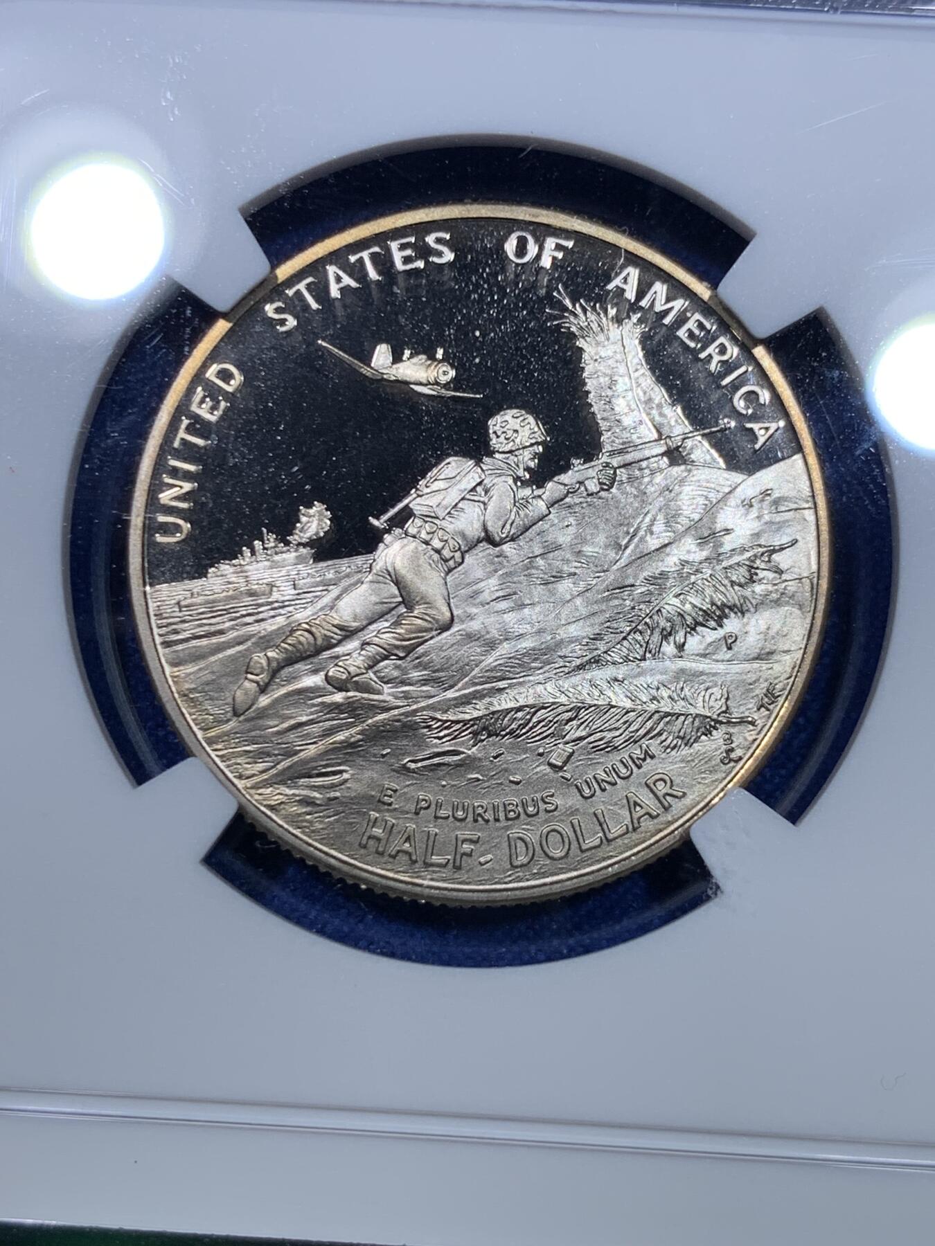 《竞宝斋》第284场- 周日，周一 2场连拍 （全场包邮） NGC PF69UC/9.9 新10分制 美国1995年P版二战半美元