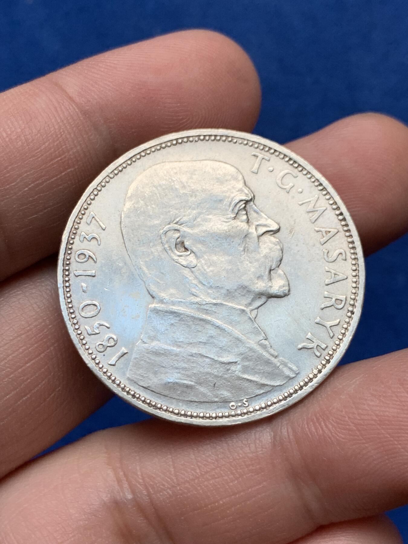 《竞宝斋》第284场- 周日，周一 2场连拍 （全场包邮） 1937年捷克斯洛伐克20K银币