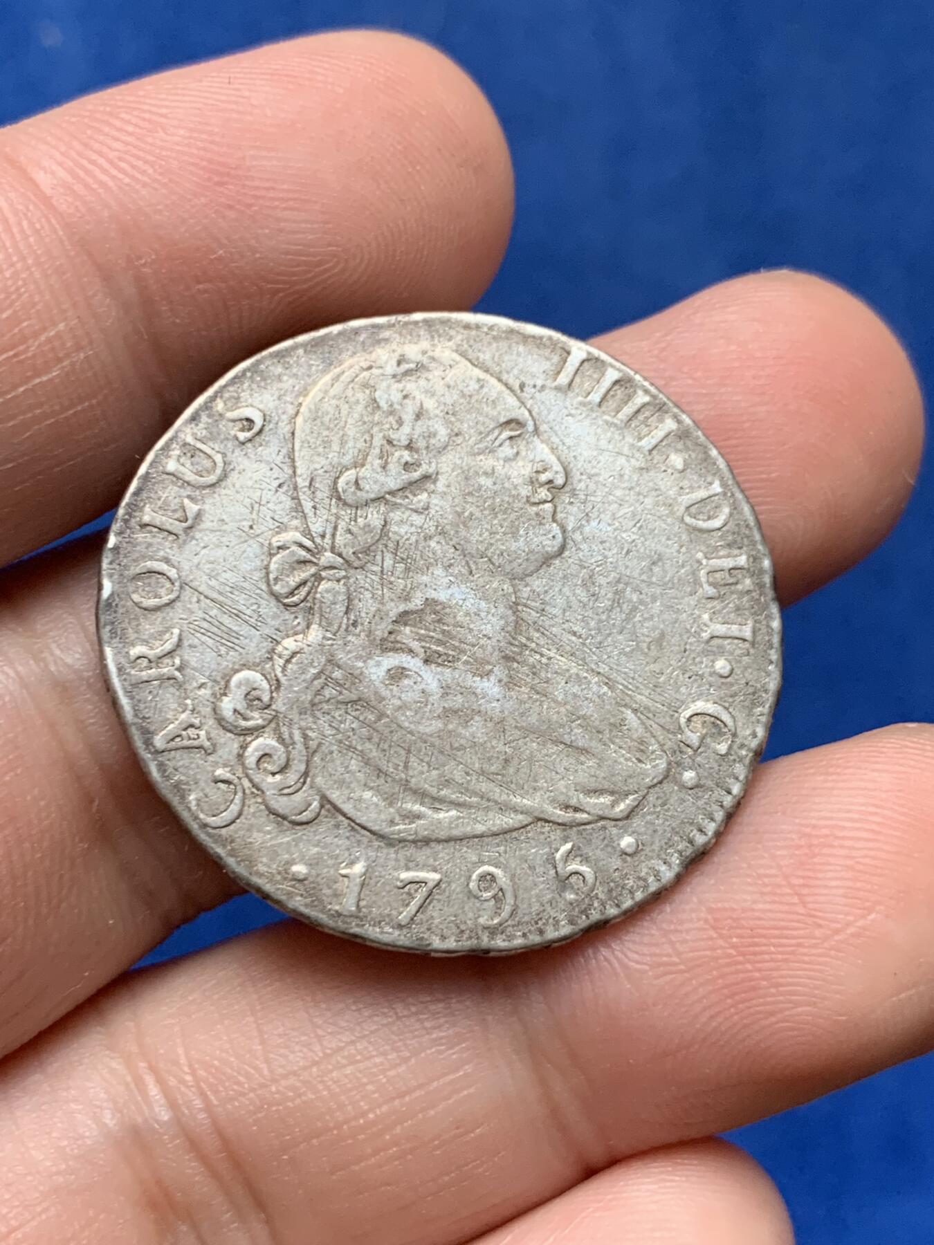 《竞宝斋》第284场- 周日，周一 2场连拍 （全场包邮） 1795年西班牙本土4R 比殖民地少多了 三年前XF品过千 细节见图