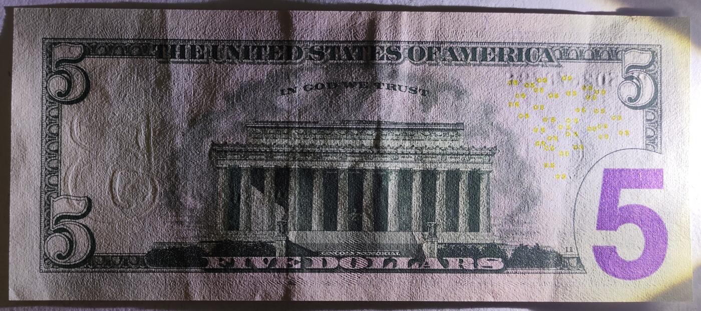 紫瑗钱币——第391期拍卖——纸币场 美国 2017年 L版 A序列 亚伯拉罕·林肯 5美元 彩色版 UNC-