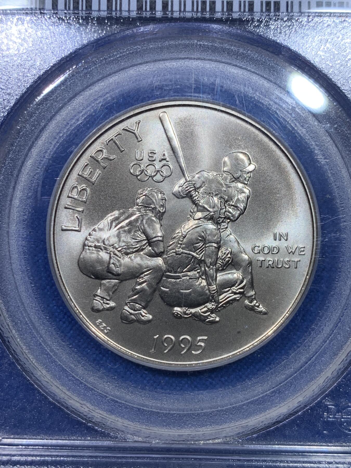 《竞宝斋》第284场- 周日，周一 2场连拍 （全场包邮） PCGS MS69 美国1995年S版棒球半美元