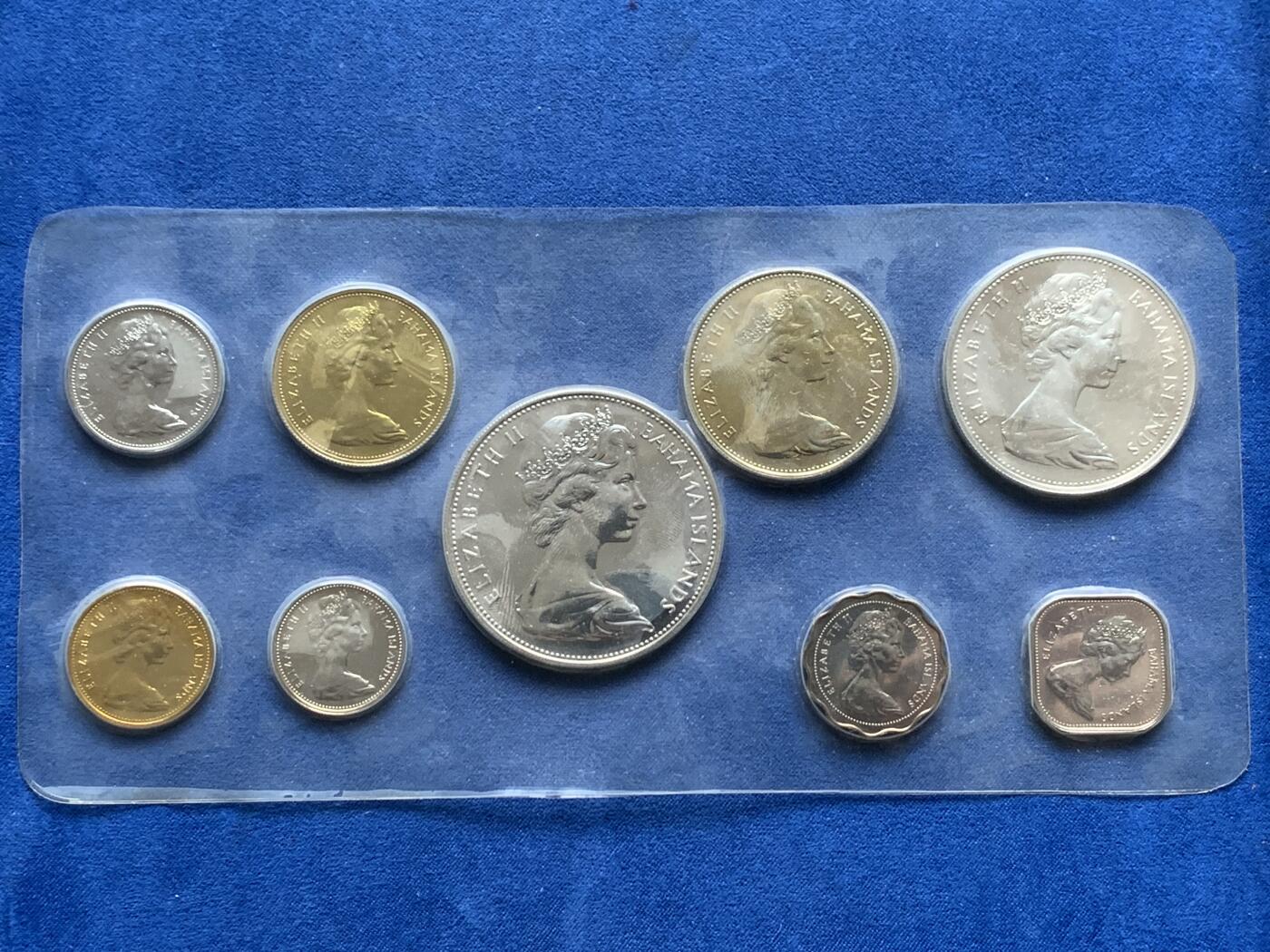 《竞宝斋》第284场- 周日，周一 2场连拍 （全场包邮） 巴哈马1969塑封套币 原盒保存 带5元大银币 大银币套值得收藏