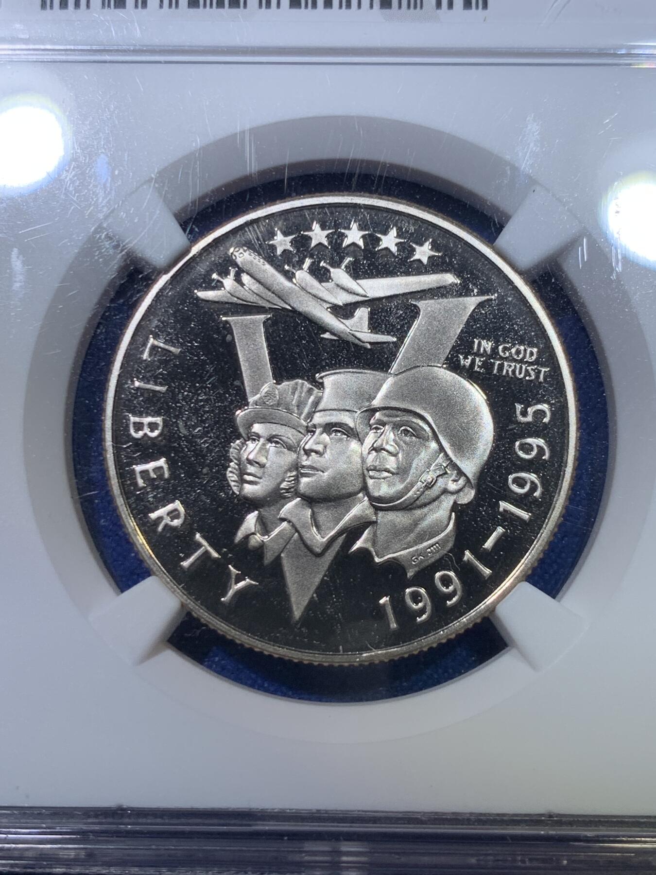 《竞宝斋》第284场- 周日，周一 2场连拍 （全场包邮） NGC PF69UC/9.9 新10分制 美国1995年P版二战半美元