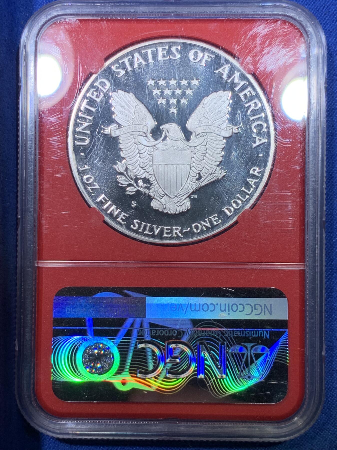 《竞宝斋》第284场- 周日，周一 2场连拍 （全场包邮） NGC PF69UC 美国1987年行走女神一盎司精制银币