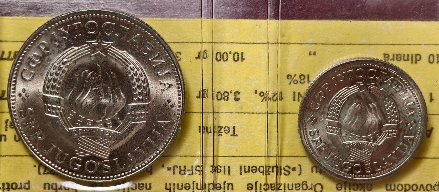紫瑗钱币——第376期拍卖 南斯拉夫 1976年 世界粮农组织FAO 1 10第纳尔 UNC 纪念币 2枚套 原包装