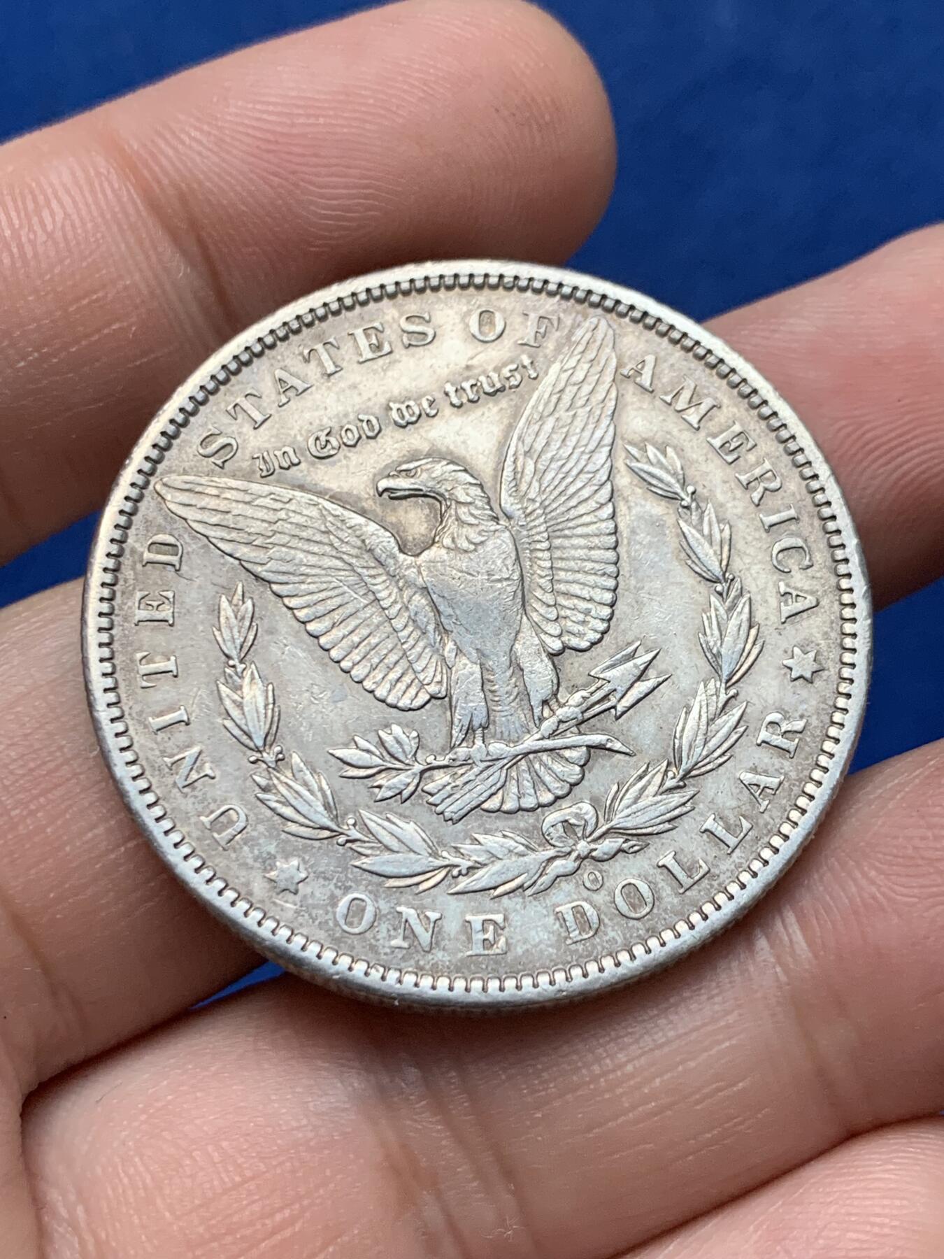 《竞宝斋》第284场- 周日，周一 2场连拍 （全场包邮） 美国1894年o版摩根女神一美元 三大特年之一 细节见图