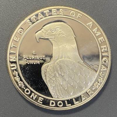 回流精品银币0629 - 美国1983年洛杉矶夏季奥运会掷铁饼人一元精制纪念银币