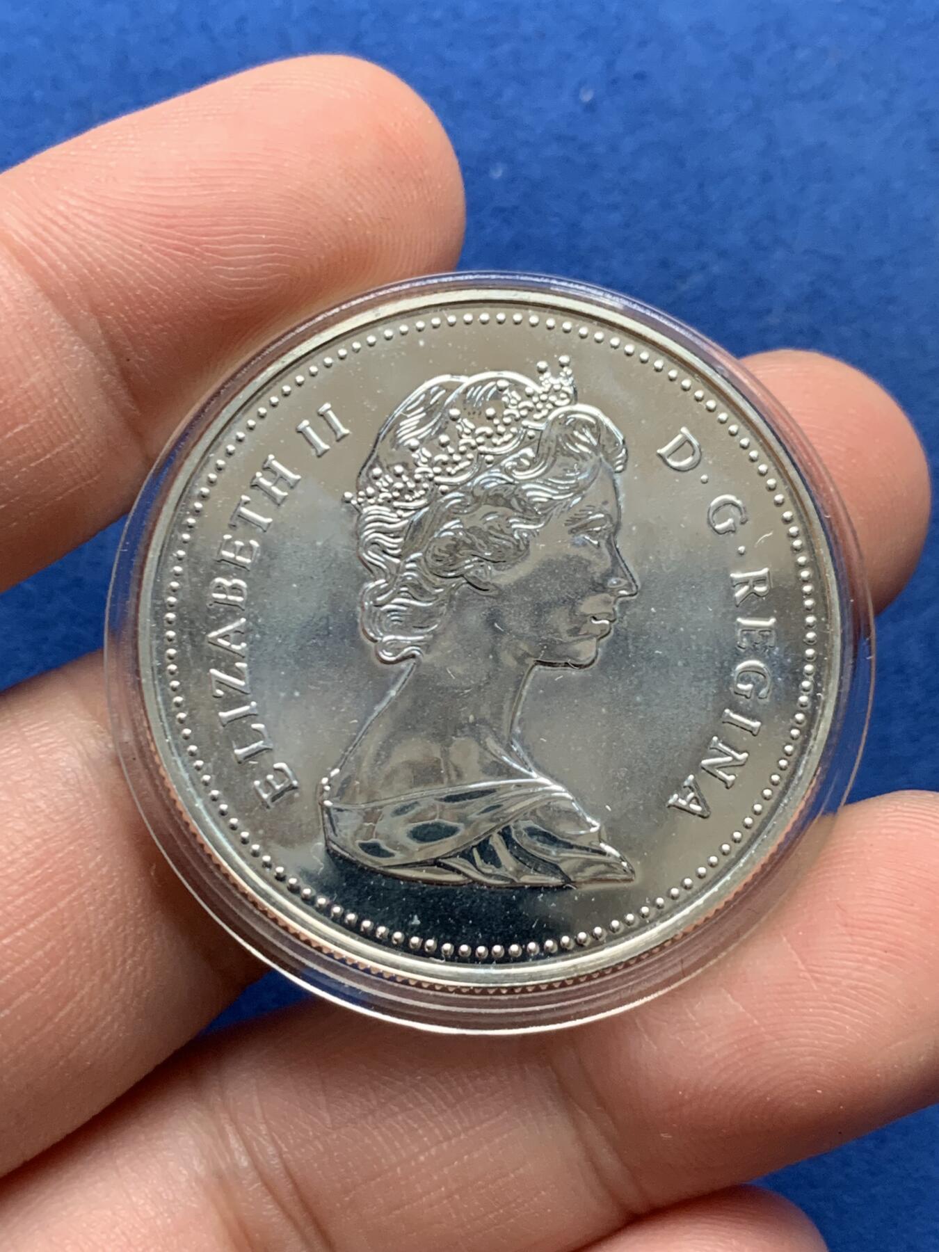 《竞宝斋》第284场- 周日，周一 2场连拍 （全场包邮） 加拿大1989年探索系列1元精制银币 带盒