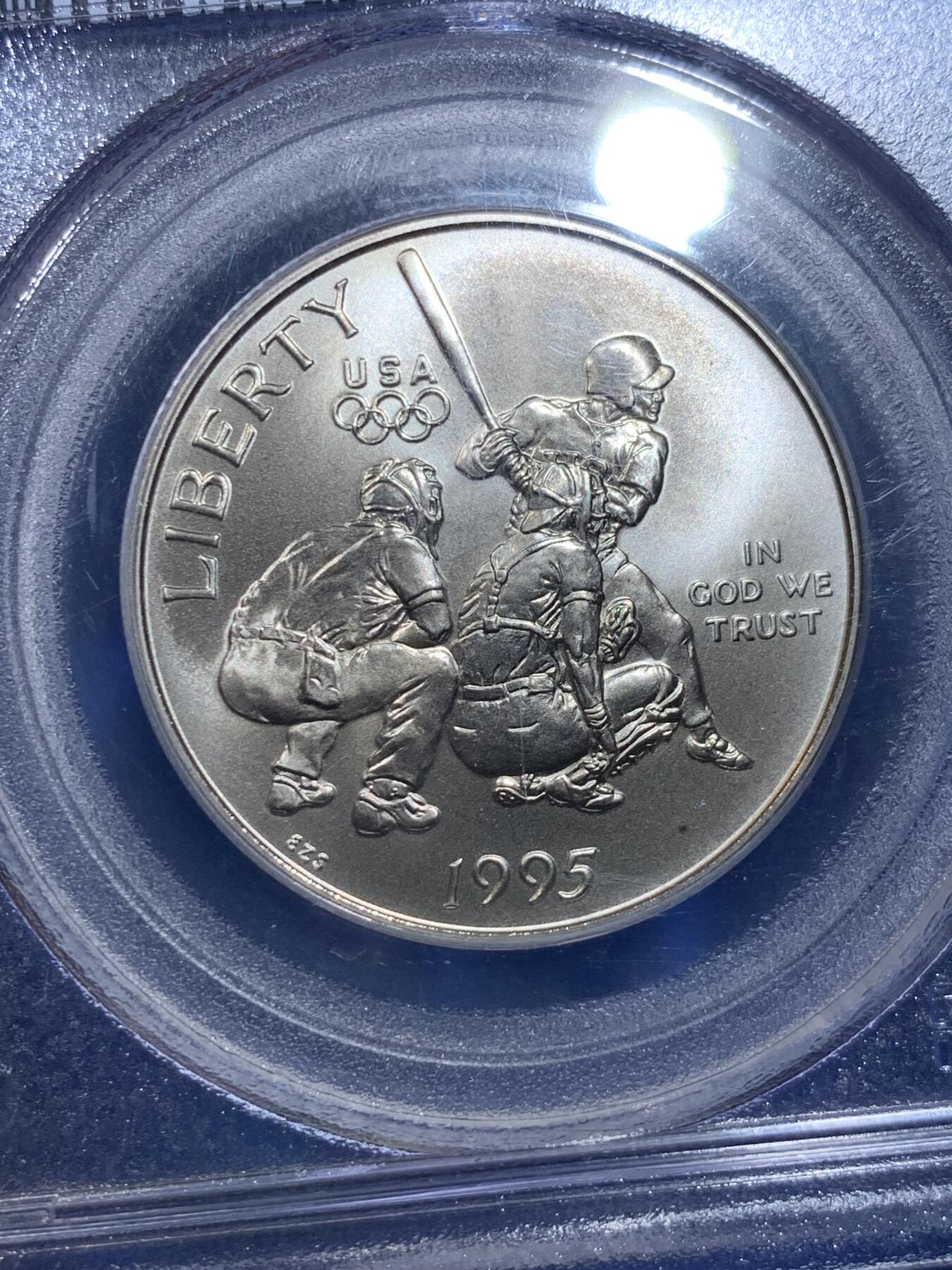 《竞宝斋》第284场- 周日，周一 2场连拍 （全场包邮） PCGS MS69 美国1995年S版棒球半美元