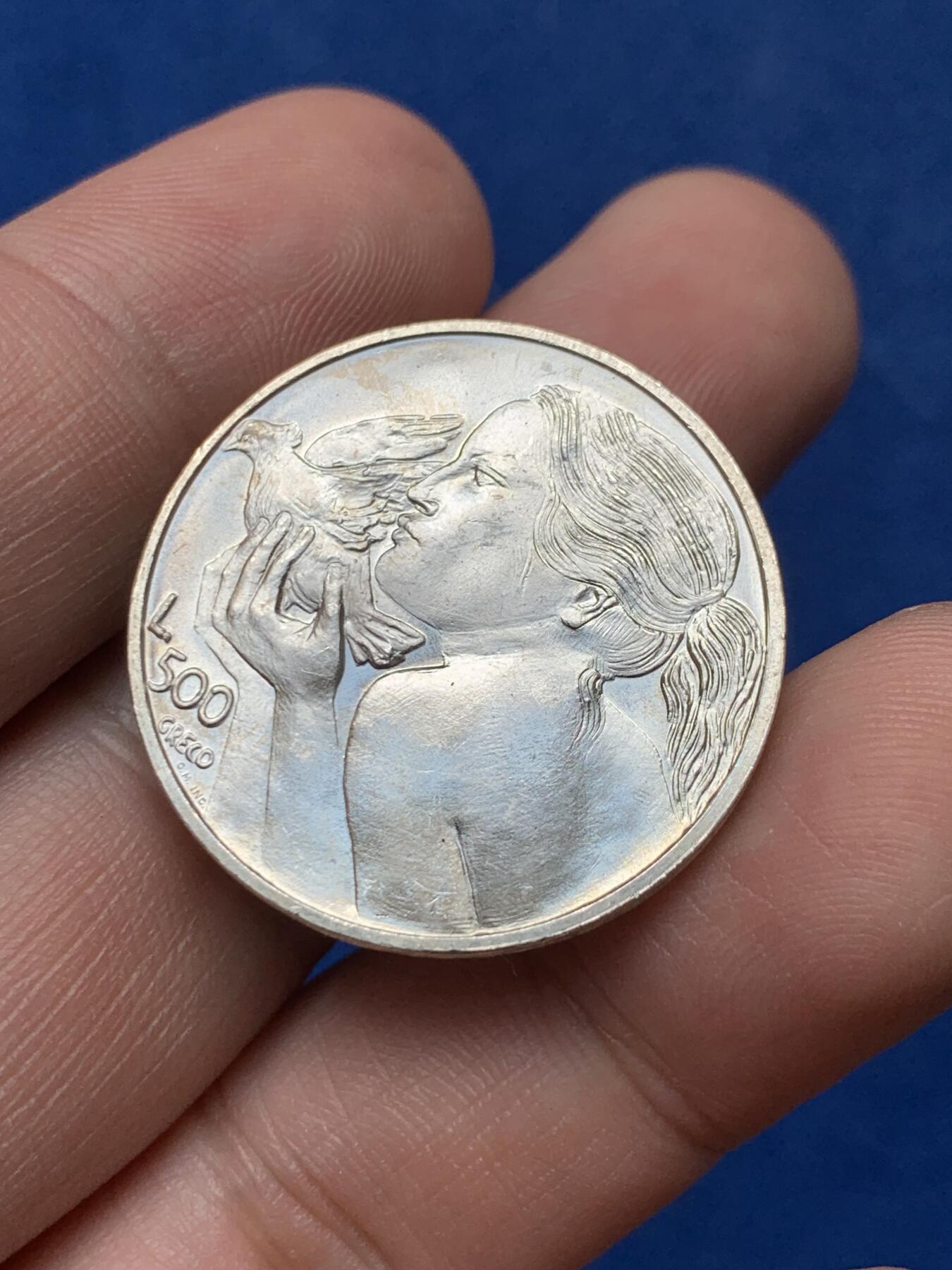 《竞宝斋》第284场- 周日，周一 2场连拍 （全场包邮） 1973年圣马力诺500里拉银币 BU品