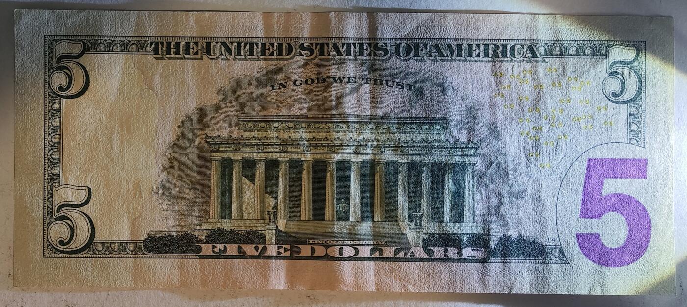 紫瑗钱币——第391期拍卖——纸币场 美国 2021年 E版 无序列 亚伯拉罕·林肯 5美元 彩色版 AU