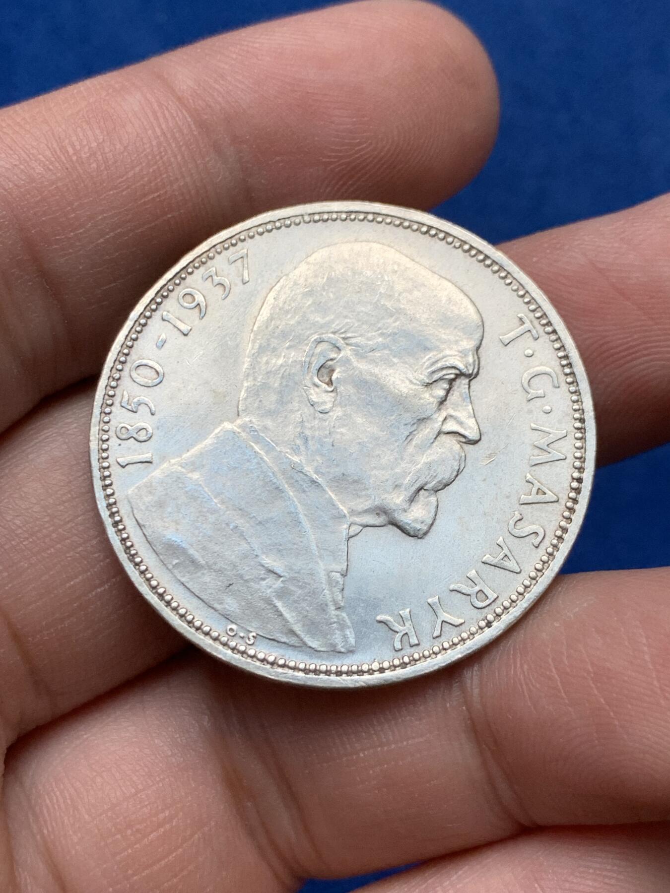 《竞宝斋》第284场- 周日，周一 2场连拍 （全场包邮） 1937年捷克斯洛伐克20K银币