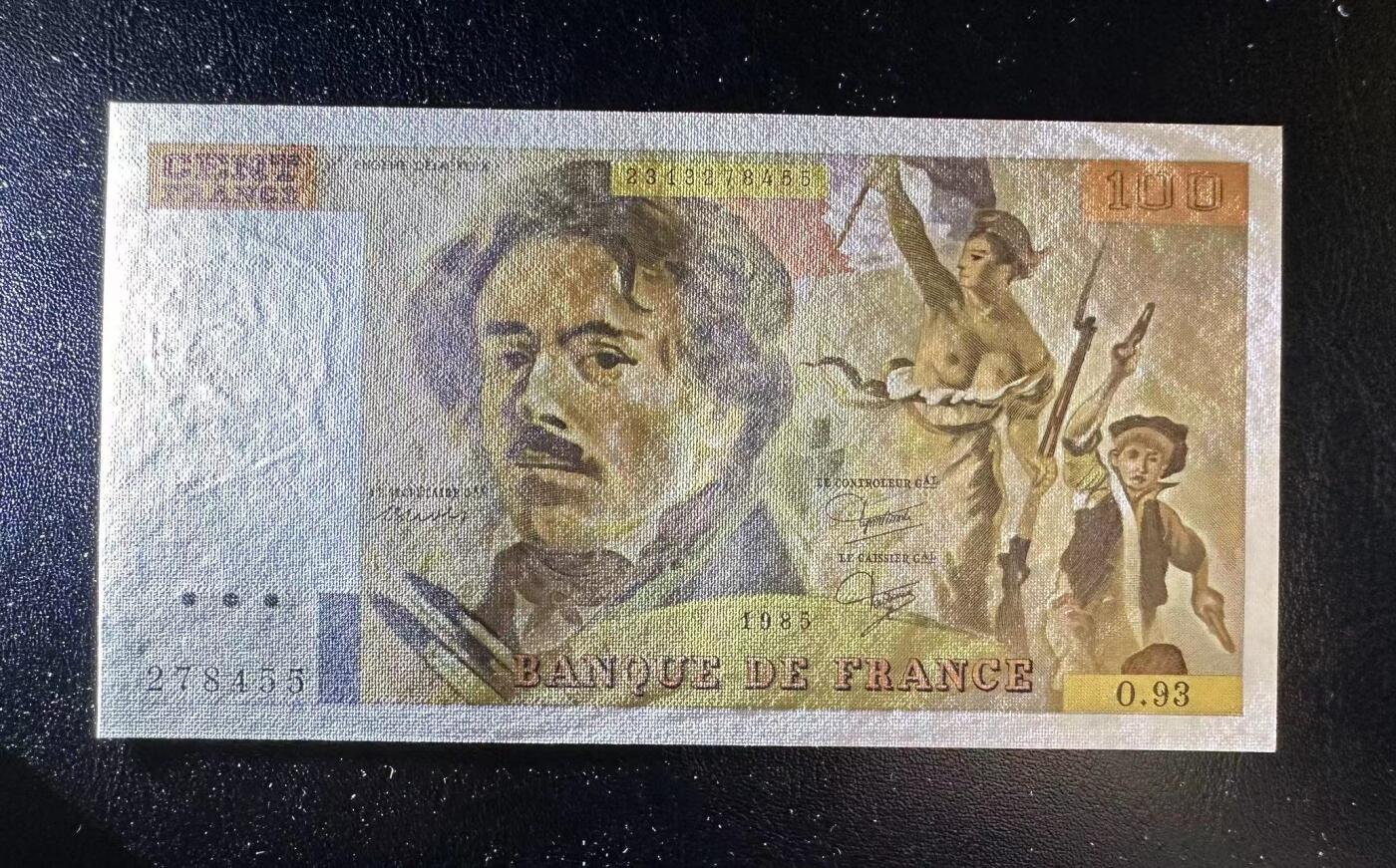 【Blue Auction】✨世界纸币精拍第499期【精】 法国 1985年100法郎 自由引导人民 UNC