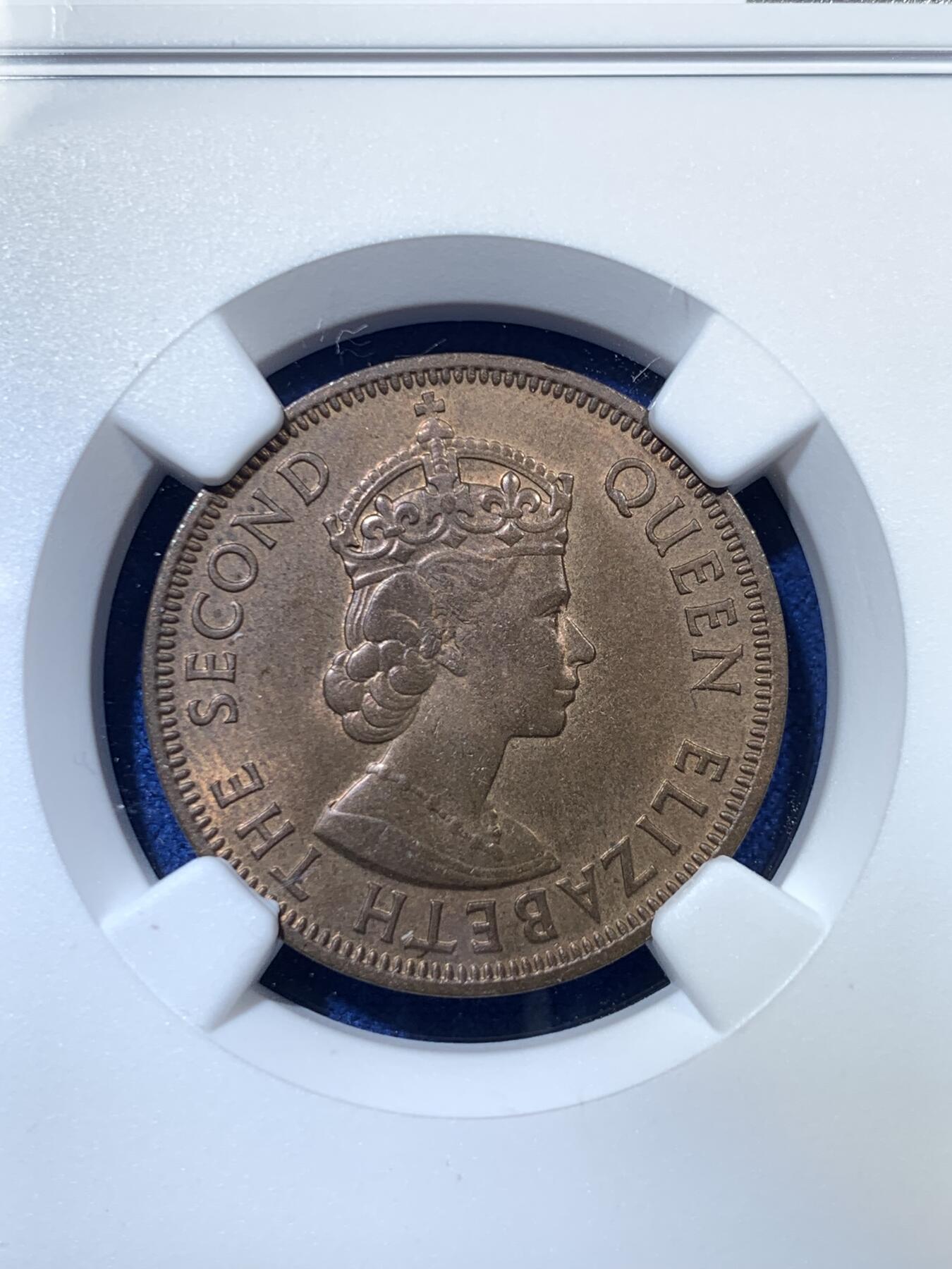 《竞宝斋》第285场- 周日，周一 2场连拍 （全场包邮） 两枚一组 NGC MS66RB&MS64BN 塞浦路斯1955年3米尔&5米尔 两大亮点 3米尔虽然铺天盖地 但是这枚是麦稀奇有史以来最高分 5米尔则罕见 麦稀奇首枚 品相均为一流 实属少见的一对