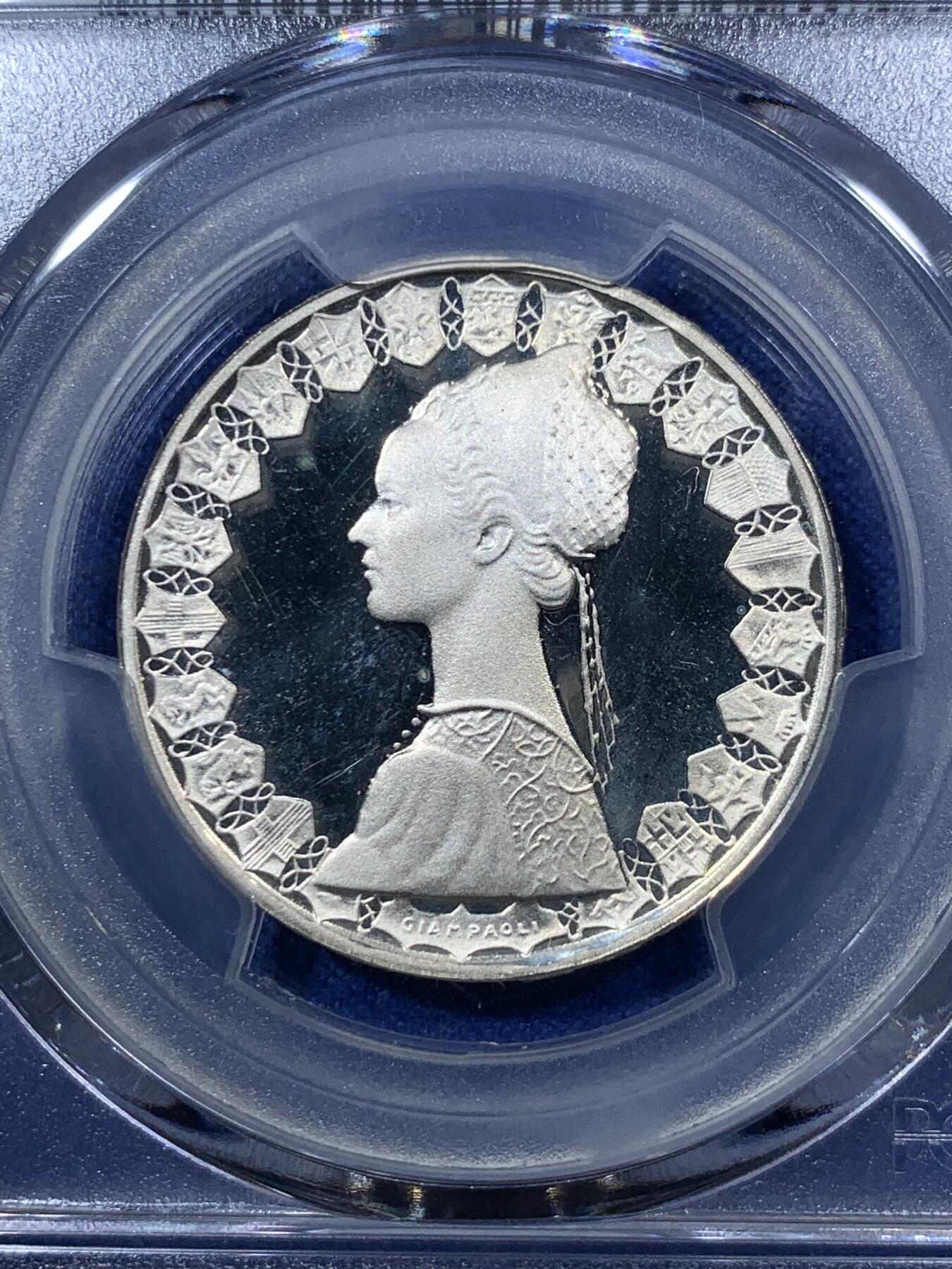 《竞宝斋》第285场- 周日，周一 2场连拍 （全场包邮） PCGS PR67DCAM 意大利 1991年 帆船女神 500里拉 精制银币 经典设计