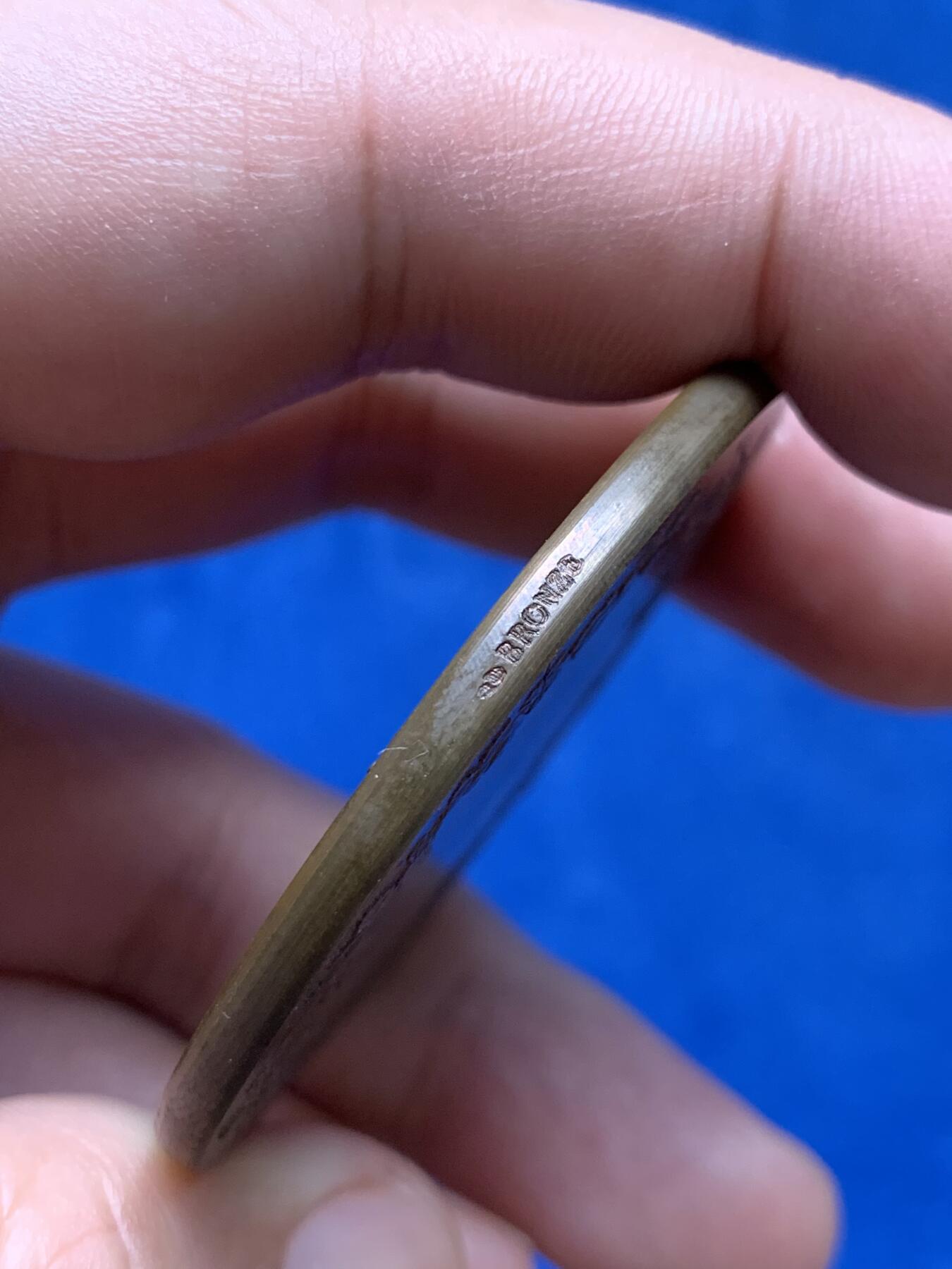 《竞宝斋》第285场- 周日，周一 2场连拍 （全场包邮） 法国 谷物女神 农业协会 铜质奖章 丰饶角 铜标 59克 49.5mm 大规格