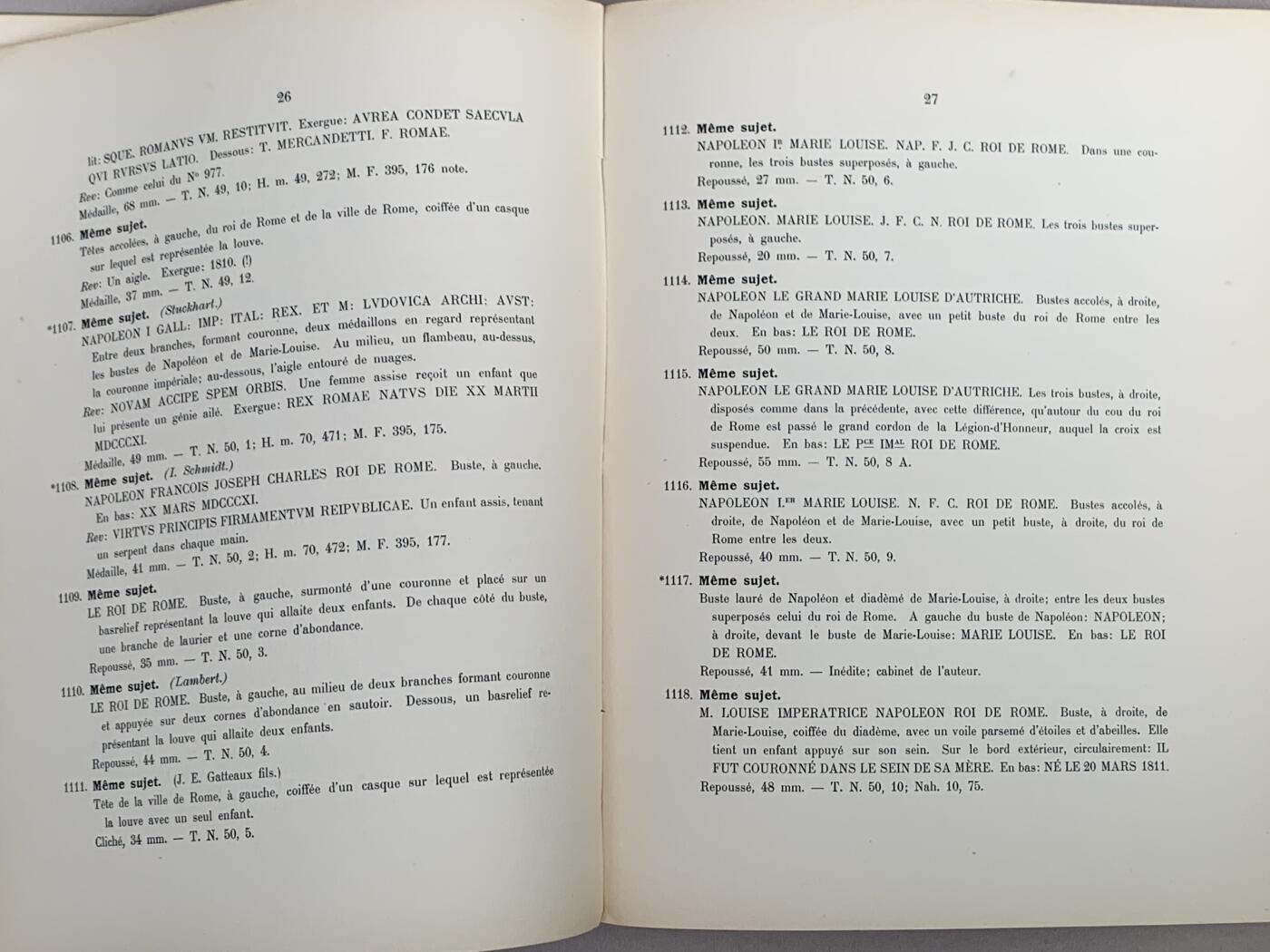 《竞宝斋》第285场- 周日，周一 2场连拍 （全场包邮） 拿破仑 Bramsen章牌目录，各大鉴定公司引用目录，专业级目录，该目录分三册，分别是1799-1809（1904年发行），1810-1815（1907年发行），1816-1869（1913年发行）。该目录为原版目录，为华盛顿图书馆藏书。
