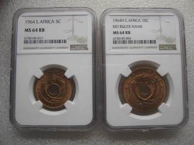 NGC-MS64RB英属东非1964年过渡版套币 - NGC-MS64RB英属东非1964年过渡版套币