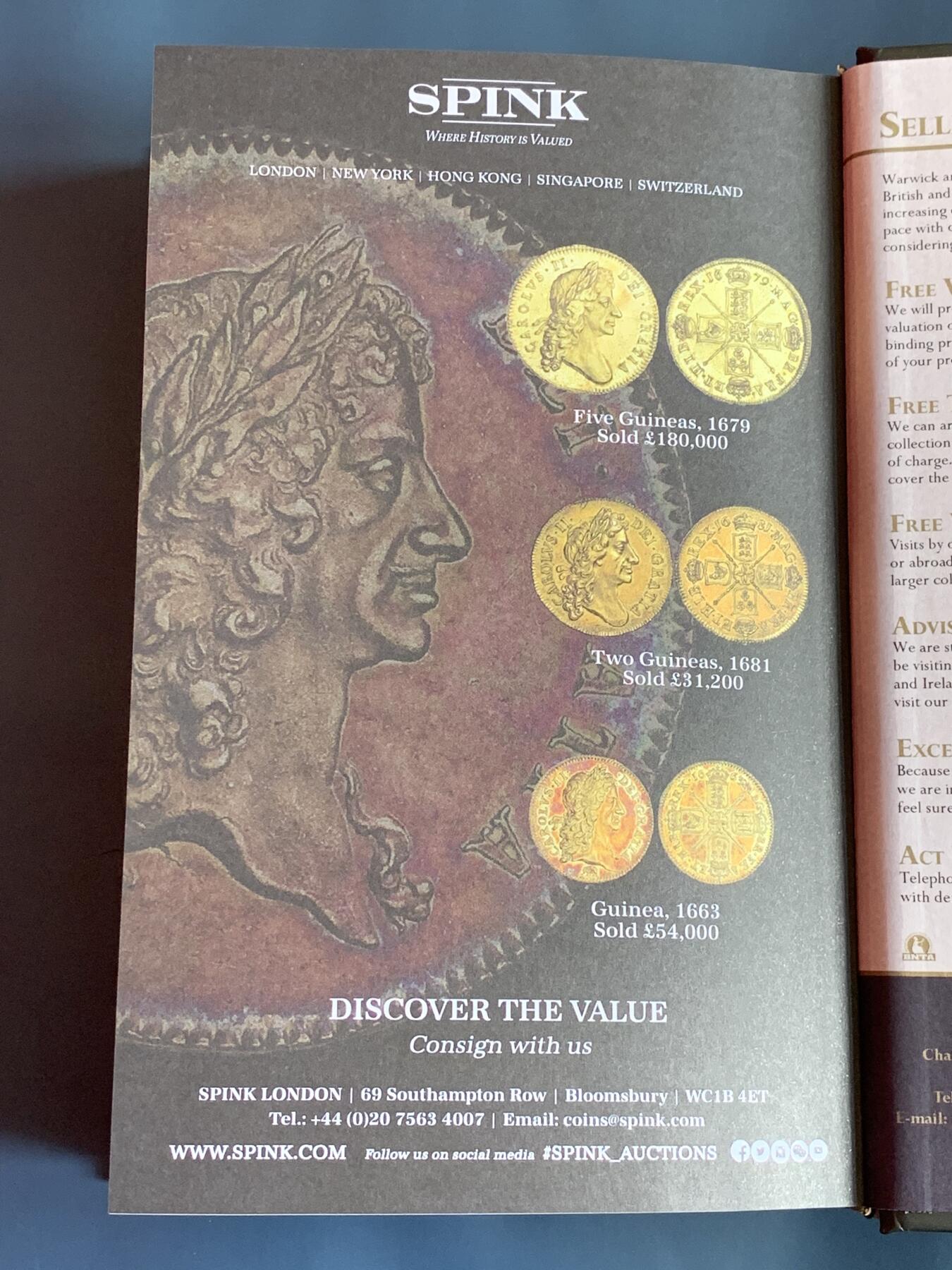 《竞宝斋》第285场- 周日，周一 2场连拍 （全场包邮） 英国spink 目录  1649-1816金币（第一卷） 几乎全新