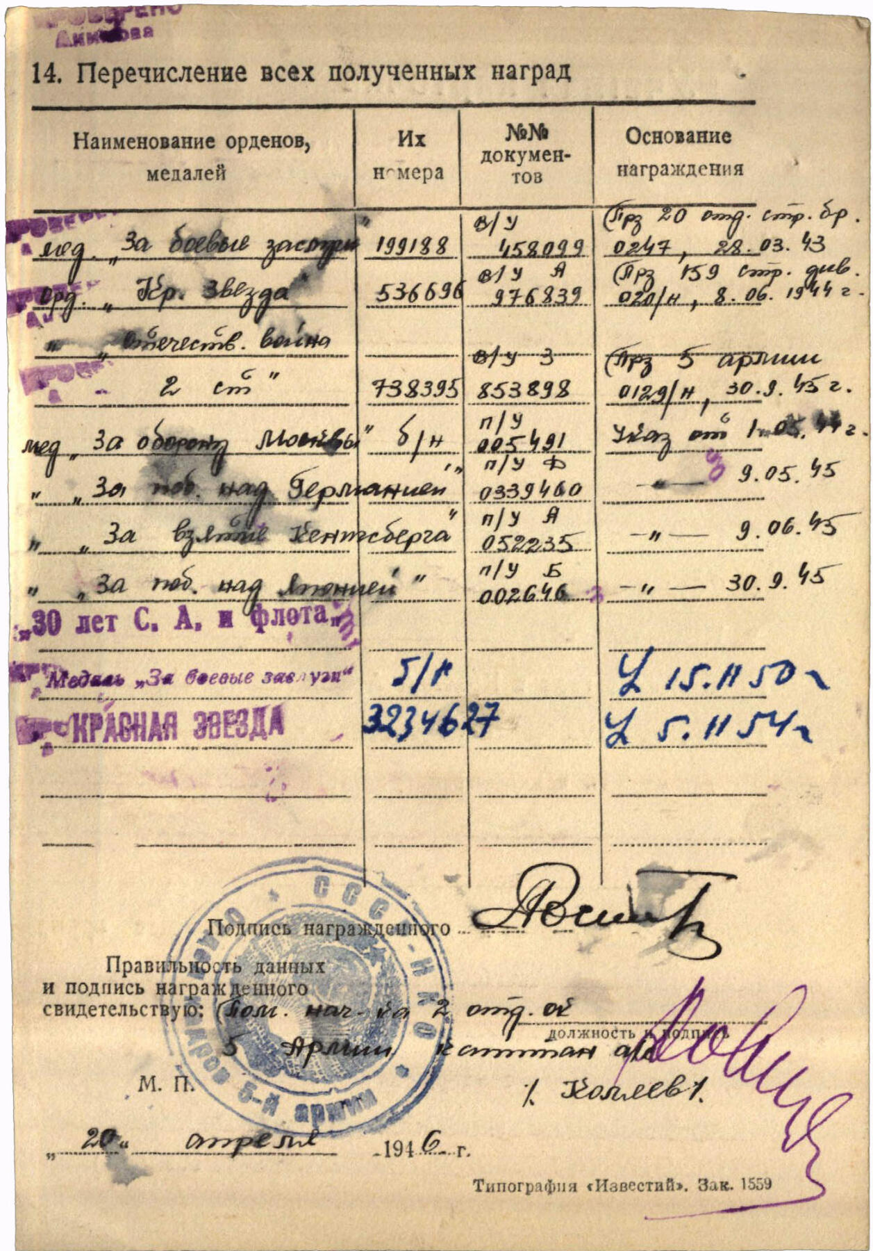 苏联勋章奖章6月30日拍卖7月7日晚上九点结束在麦稀奇 苏联二级为国勋章738395对日 顶角顶部珐琅有比较大掉皮 其他挺好 带登记卡没翻译 奖励卡已经翻译 Ростовцев Александр Михайлович 86独立红旗维捷布斯克通讯团电话站站长 进攻满洲里期间保障通讯 电话站站长 挺有意思的 34年-36还参军过一阵子 网上也有照片很精神 其他的信息感兴趣的可以自己去查查 