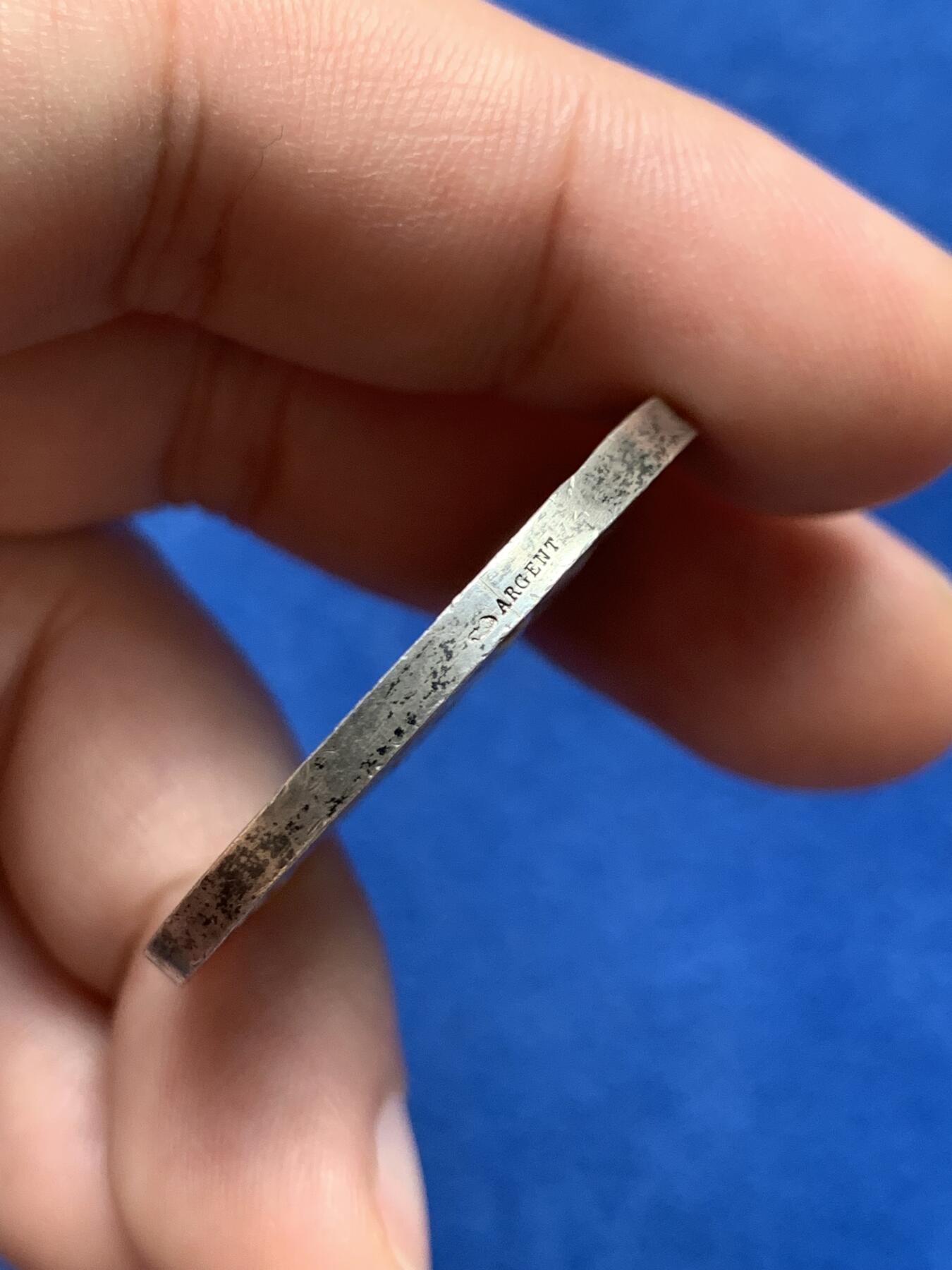 《竞宝斋》第285场- 周日，周一 2场连拍 （全场包邮） 法国里昂股票经纪人圆型银代币 丰饶角边铭 35mm 21.6g