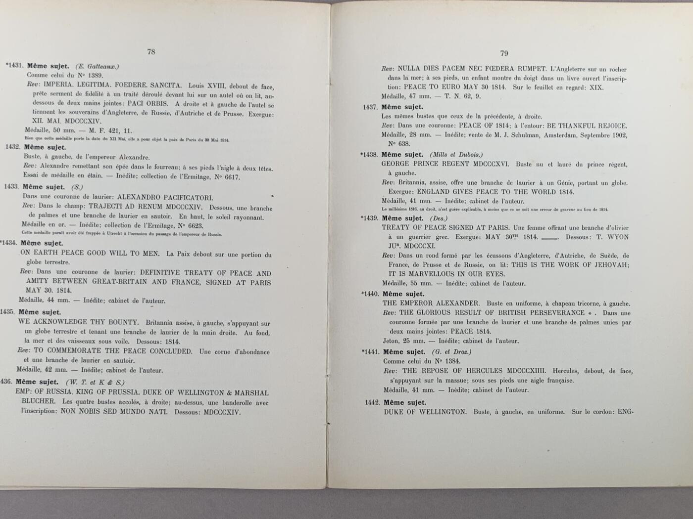 《竞宝斋》第285场- 周日，周一 2场连拍 （全场包邮） 拿破仑 Bramsen章牌目录，各大鉴定公司引用目录，专业级目录，该目录分三册，分别是1799-1809（1904年发行），1810-1815（1907年发行），1816-1869（1913年发行）。该目录为原版目录，为华盛顿图书馆藏书。