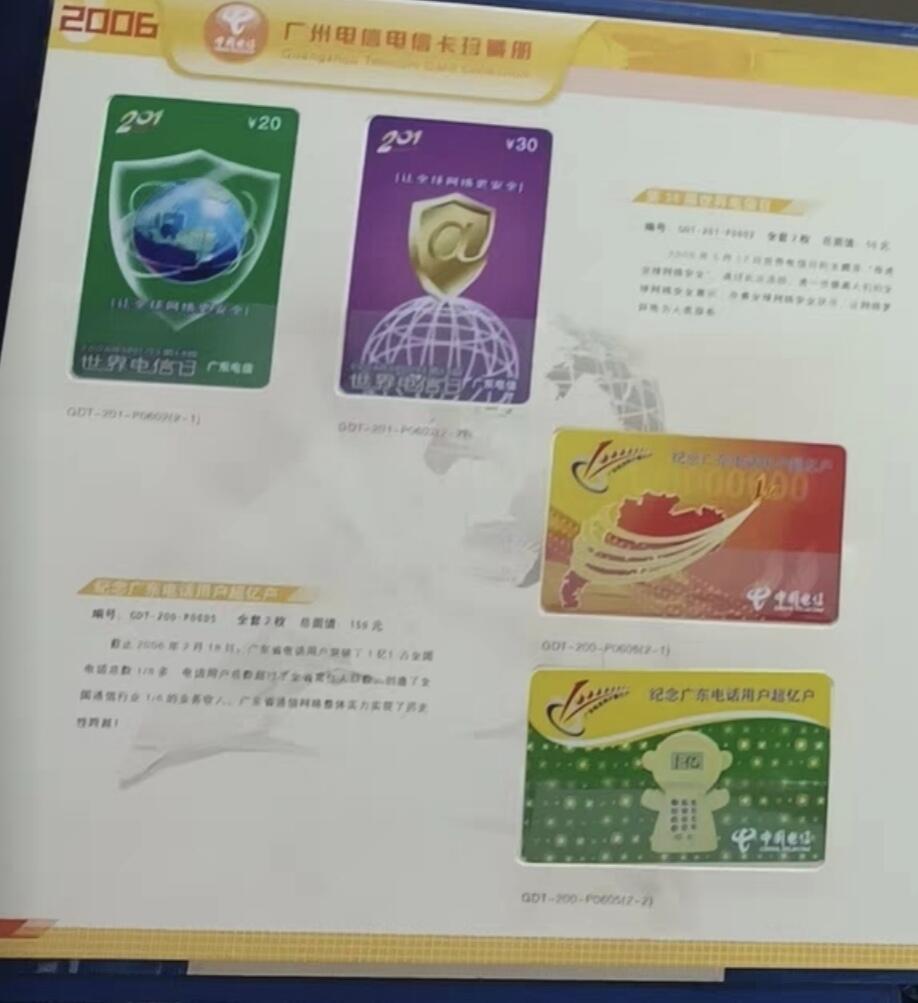 广东200卡-2006年册样卡（共145枚） 发行量：300套