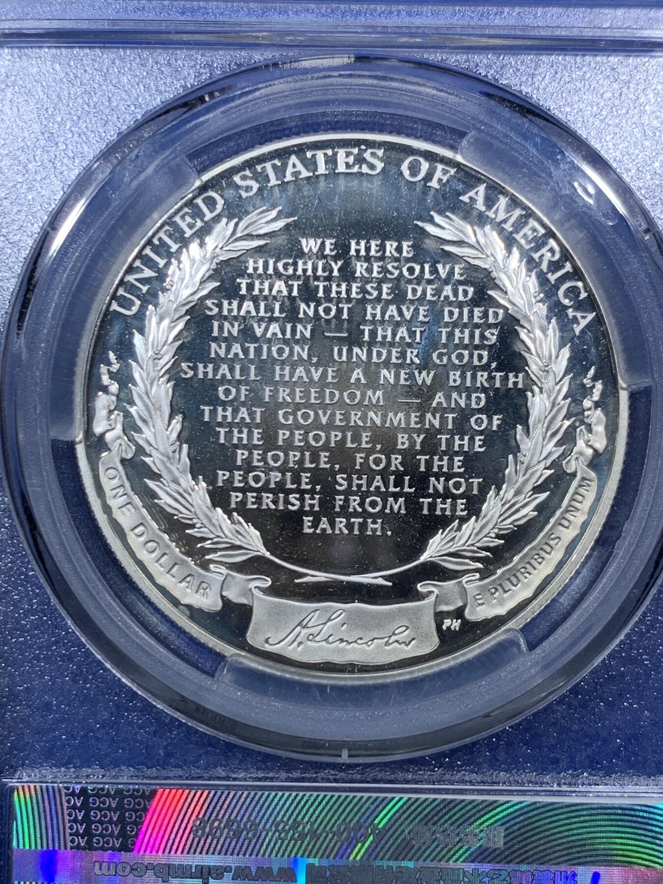 《竞宝斋》第285场- 周日，周一 2场连拍 （全场包邮） ACG PF67 美国2009年林肯诞辰200周年纪念银币