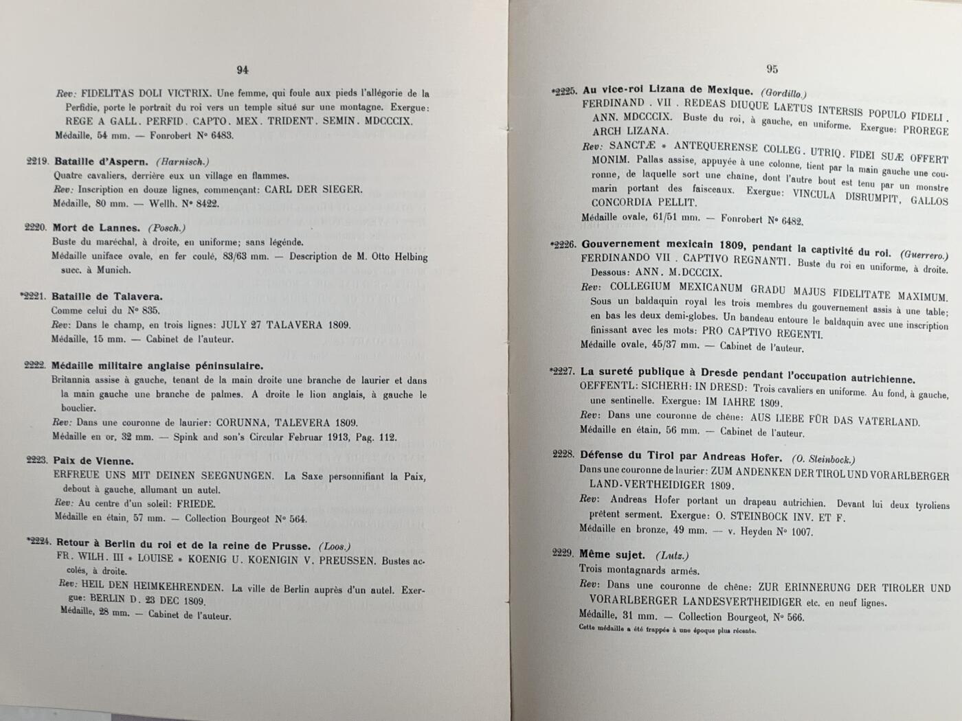 《竞宝斋》第285场- 周日，周一 2场连拍 （全场包邮） 拿破仑 Bramsen章牌目录，各大鉴定公司引用目录，专业级目录，该目录分三册，分别是1799-1809（1904年发行），1810-1815（1907年发行），1816-1869（1913年发行）。该目录为原版目录，为华盛顿图书馆藏书。