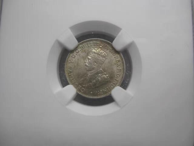 NGC-MS63英属西非1917年3便士银币