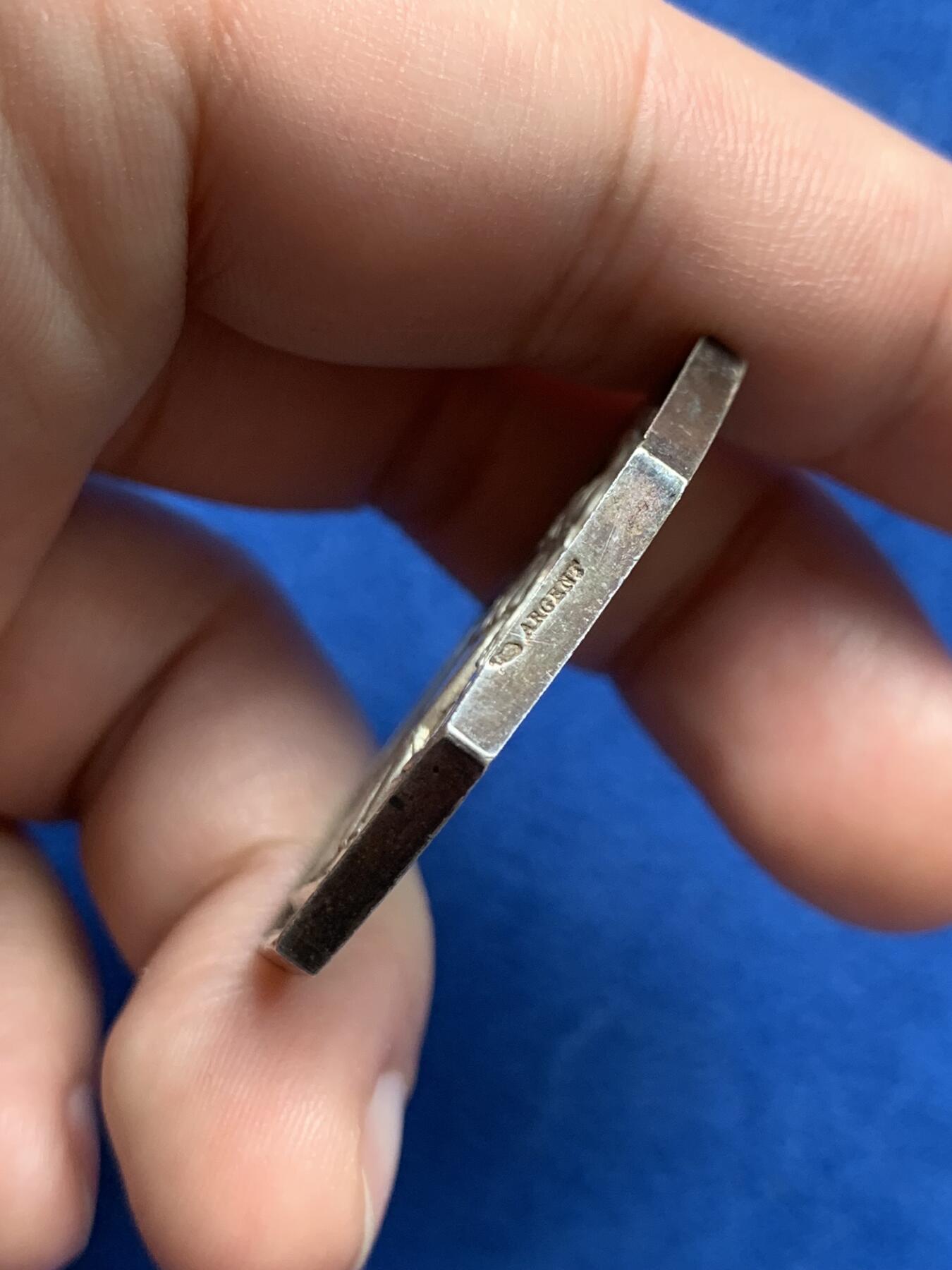 《竞宝斋》第285场- 周日，周一 2场连拍 （全场包邮） 1819年法国瓦兹保险协会八角银代币 丰饶角边铭 36mm 21.9g