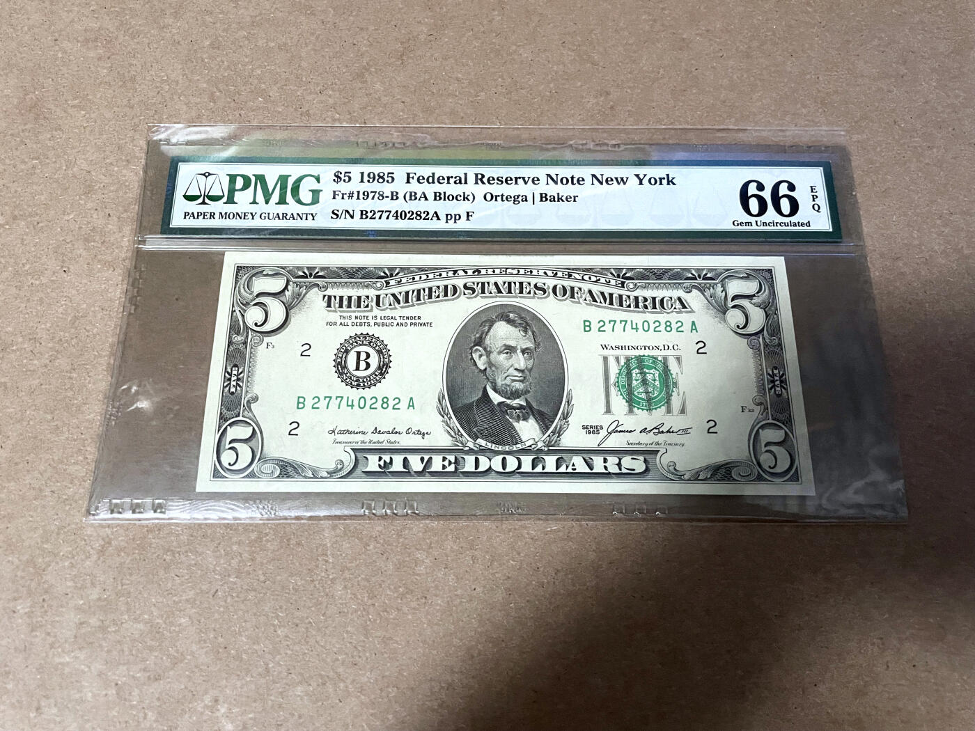 【Blue Auction】✨世界纸币精拍第499期【精】 美国 1985年5美金 PMG66EPQ 