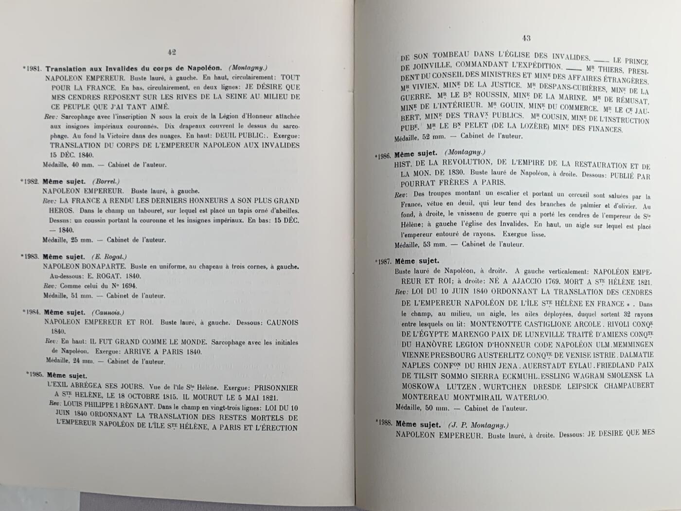 《竞宝斋》第285场- 周日，周一 2场连拍 （全场包邮） 拿破仑 Bramsen章牌目录，各大鉴定公司引用目录，专业级目录，该目录分三册，分别是1799-1809（1904年发行），1810-1815（1907年发行），1816-1869（1913年发行）。该目录为原版目录，为华盛顿图书馆藏书。