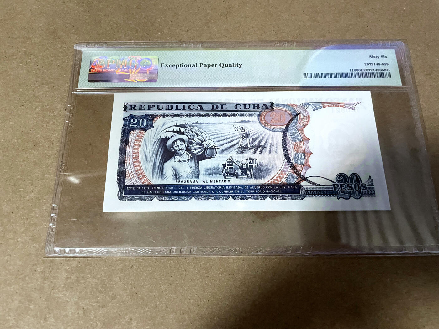 【Blue Auction】✨世界纸币精拍第499期【精】 古巴 1991年20比索 PMG66EPQ 