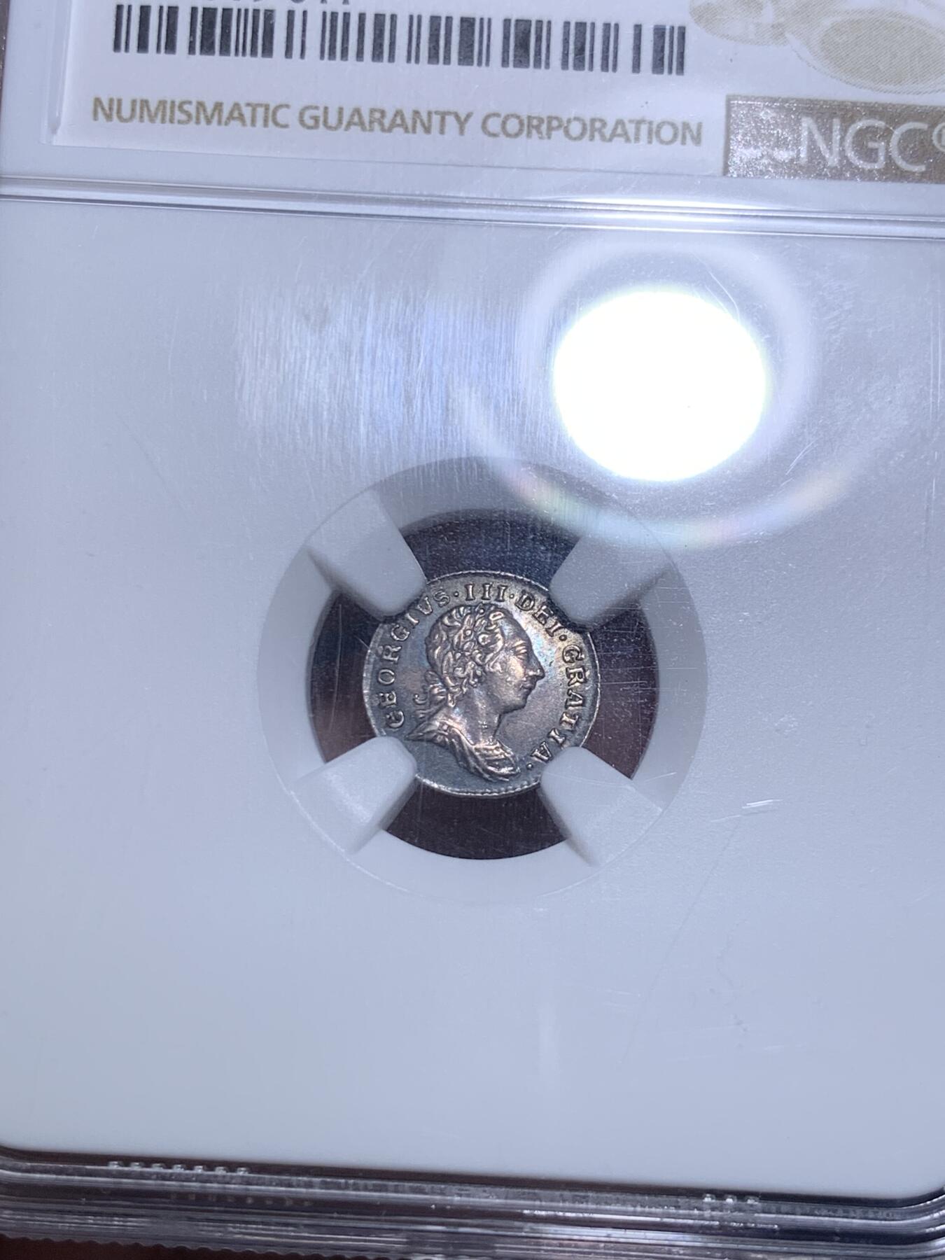 《竞宝斋》第285场- 周日，周一 2场连拍 （全场包邮） NGC MS61 英国1786乔治三世1便士 早期乔三濯足银币 原味老包浆