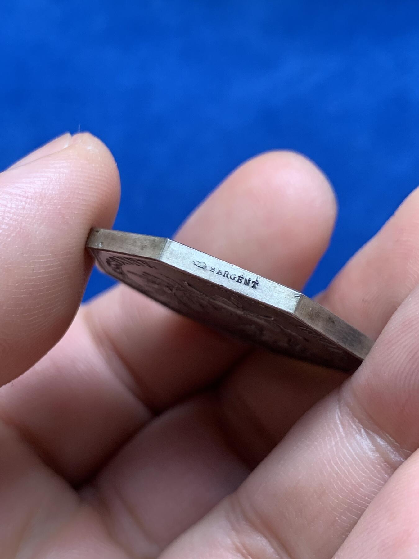 《竞宝斋》第285场- 周日，周一 2场连拍 （全场包邮） 1880-1898年 法国八角代用币 商业之神墨丘利 细节栩栩如生 可入盒