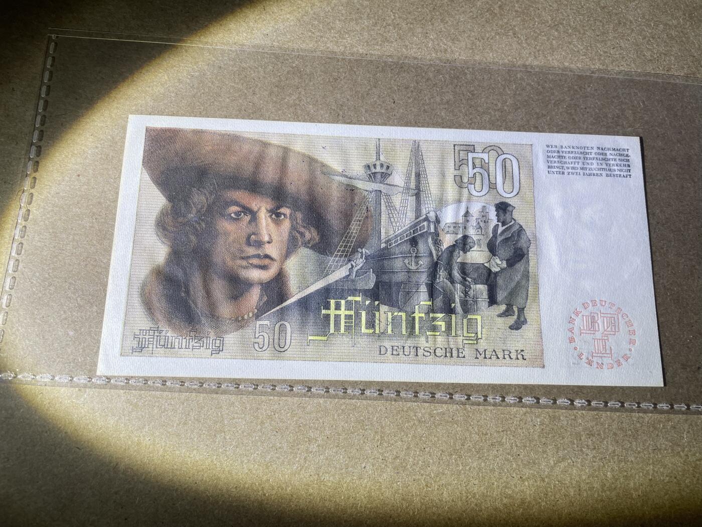 【Blue Auction】✨世界纸币精拍第499期【精】  【与上一张连号 无47 极少见加盖“B”】德国 1948年50马克 法属风少见品种 UNC- 丢勒名画